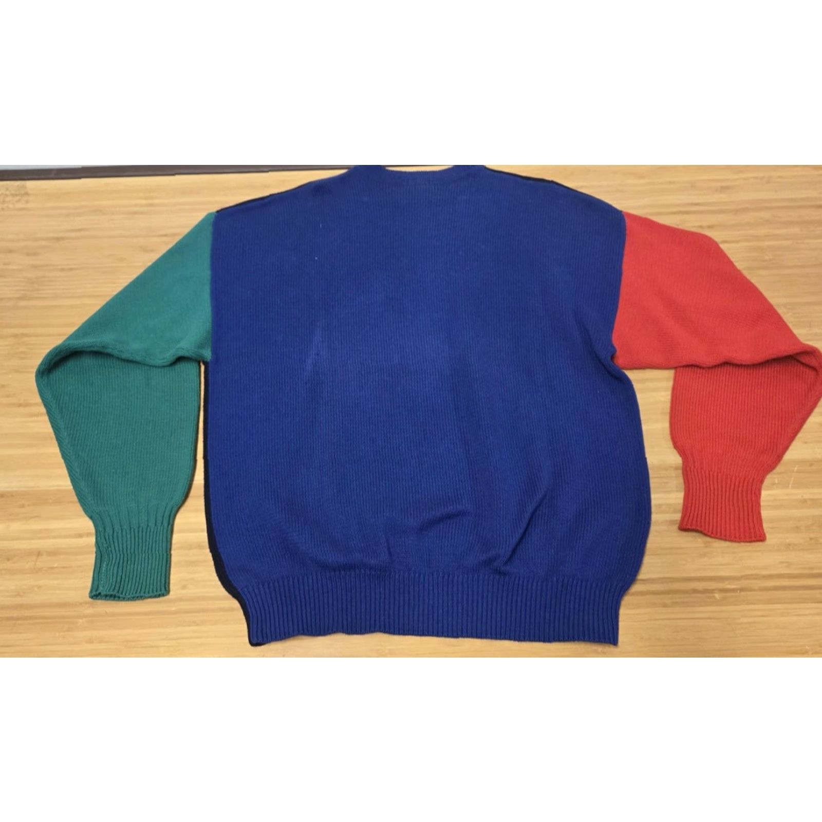 Nautica Nautica Sweater Mens XL Multicolor Colorblock Crewneck Knit US2 Nautical Logo Front Chest Embroidered Sail Royal Blue Green Red Navy Blue Yellow? Size US XL / EU 56 / 4 - 6 Thumbnail