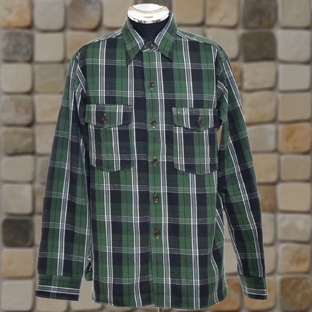 Warehouse DUCK DIGGER WAREHOUSE checked flannel shirt 40 Green Men Size US L / EU 52-54 / 3 - 1 Thumbnail