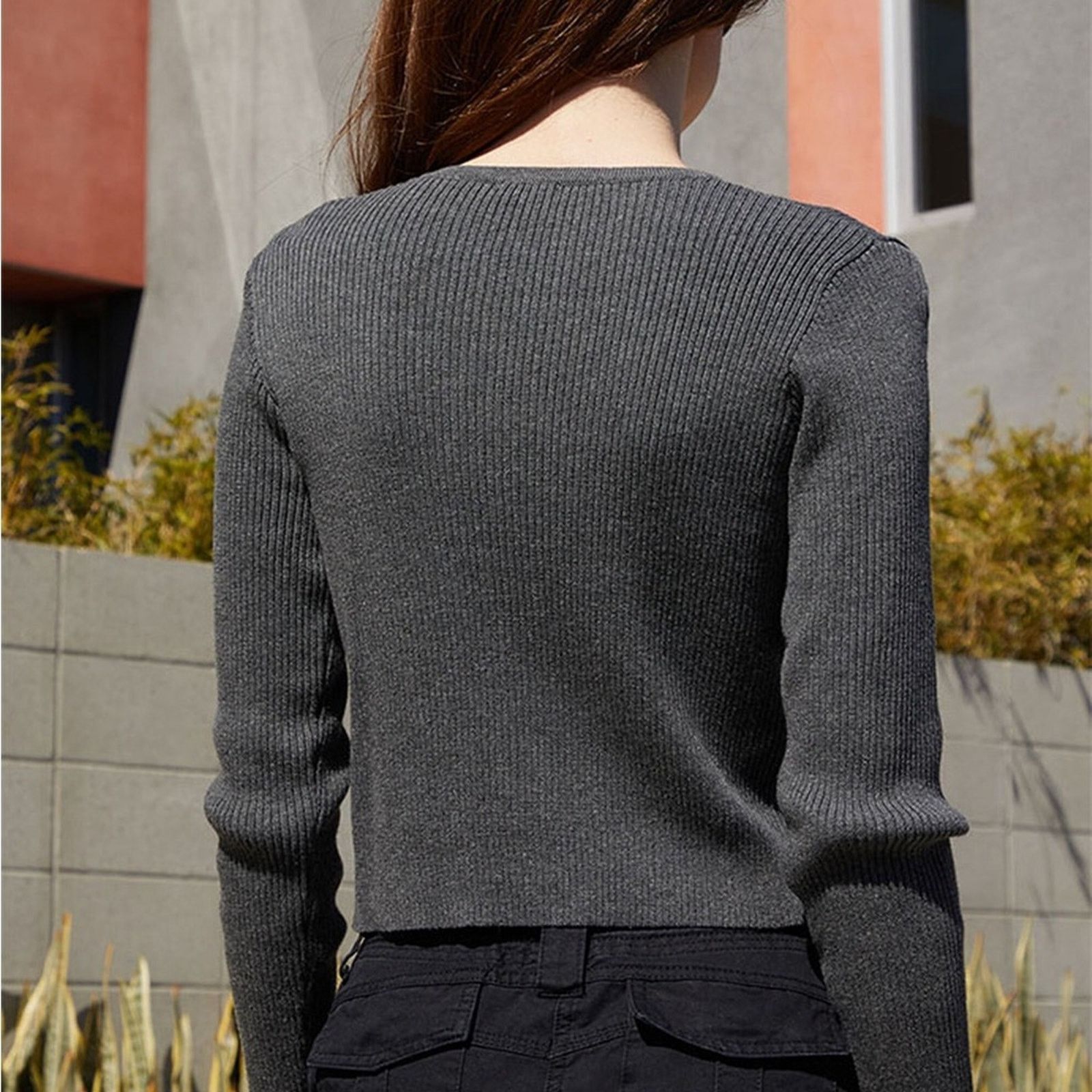 Brandy Melville Brandy Melville Shannon Ribbed Cardigan Sweater Womens OS Size ONE SIZE - 4 Thumbnail
