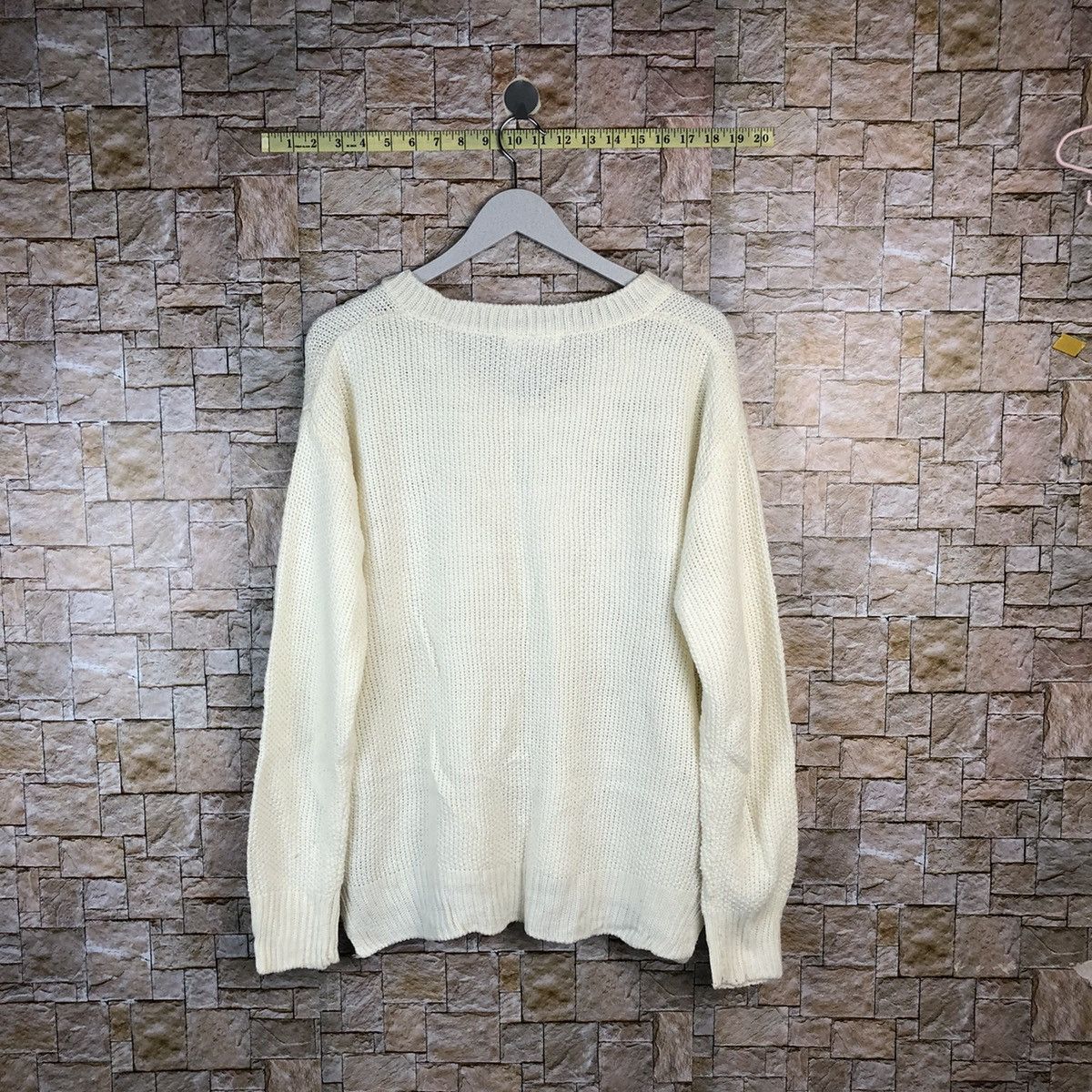 Homespun Knitwear × LOWRYS FARM Lowyrs Farm japan vintage White Knitwear #A1098 Size US M / EU 48-50 / 2 - 12 Thumbnail
