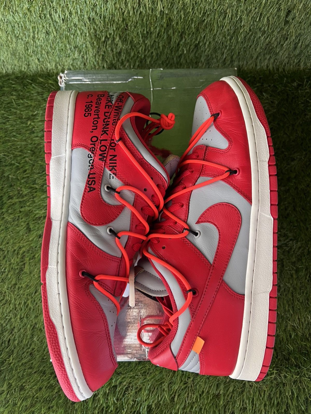 Nike × Off-White Nike Dunk Low Off-White University Red Size US 14 / EU 47 - 4 Thumbnail