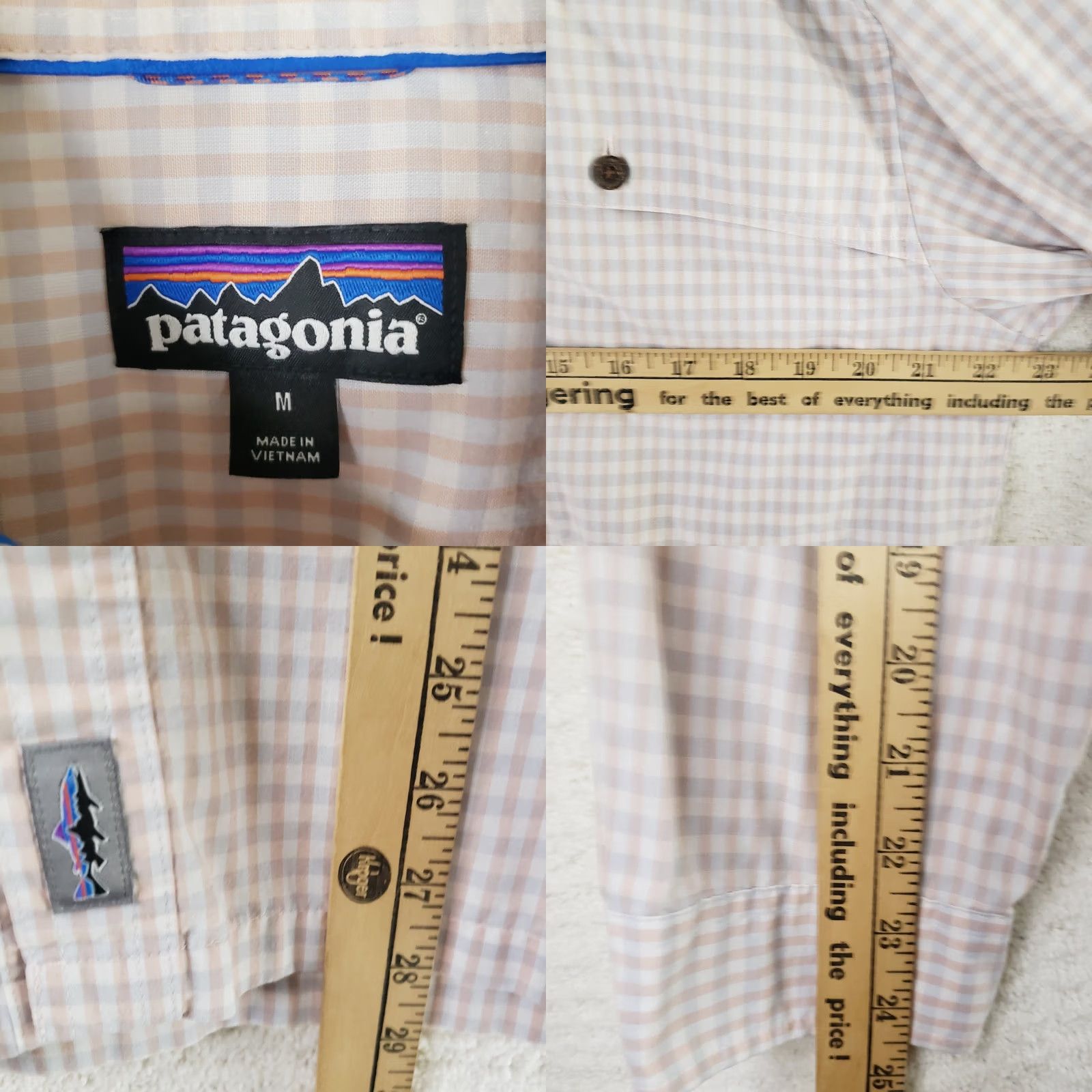 Patagonia Patagonia Shirt Mens Medium Pink Plaid Short Sleeve Button Up Chest Pocket Embroidered Logo Casual Knit Cotton Size US M / EU 48-50 / 2 - 10 Thumbnail