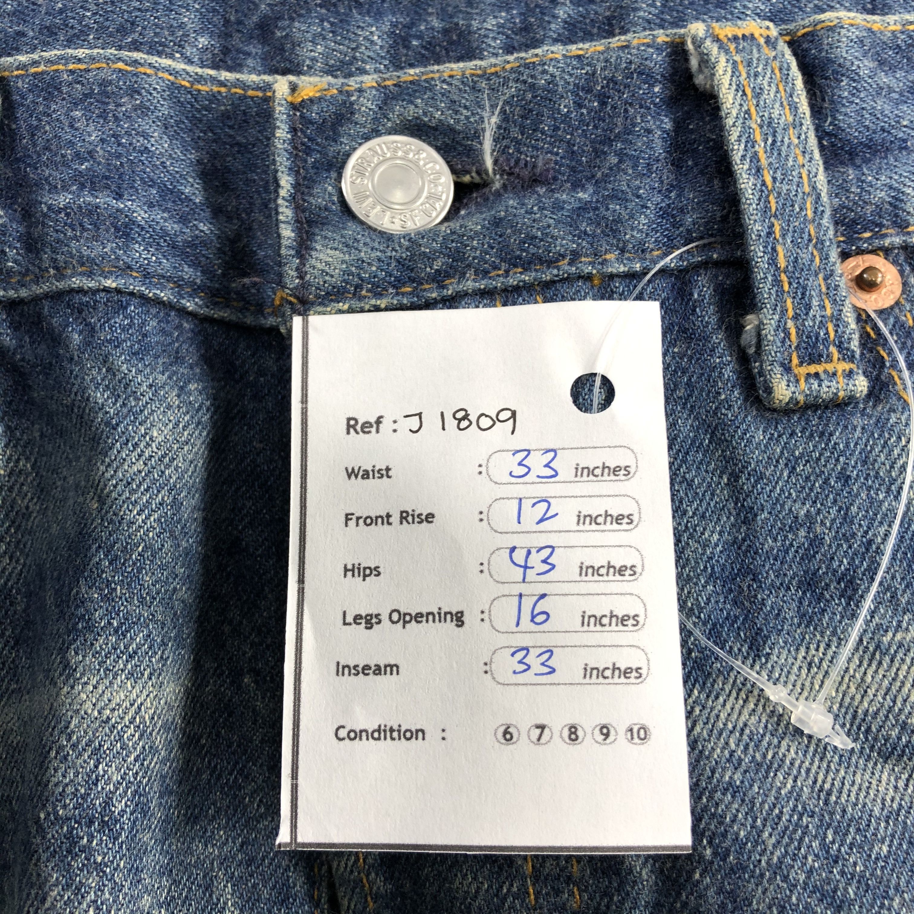Levi's 90s Vintage Blue Wash Levis 501 Jeans-J1809 Size US 33 - 13 Thumbnail
