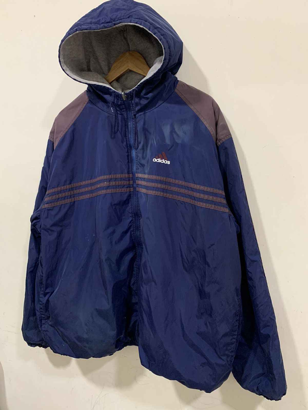 Adidas Vintage Adidas Reversible Hooded Jacket Size US L / EU 52-54 / 3 - 11 Thumbnail