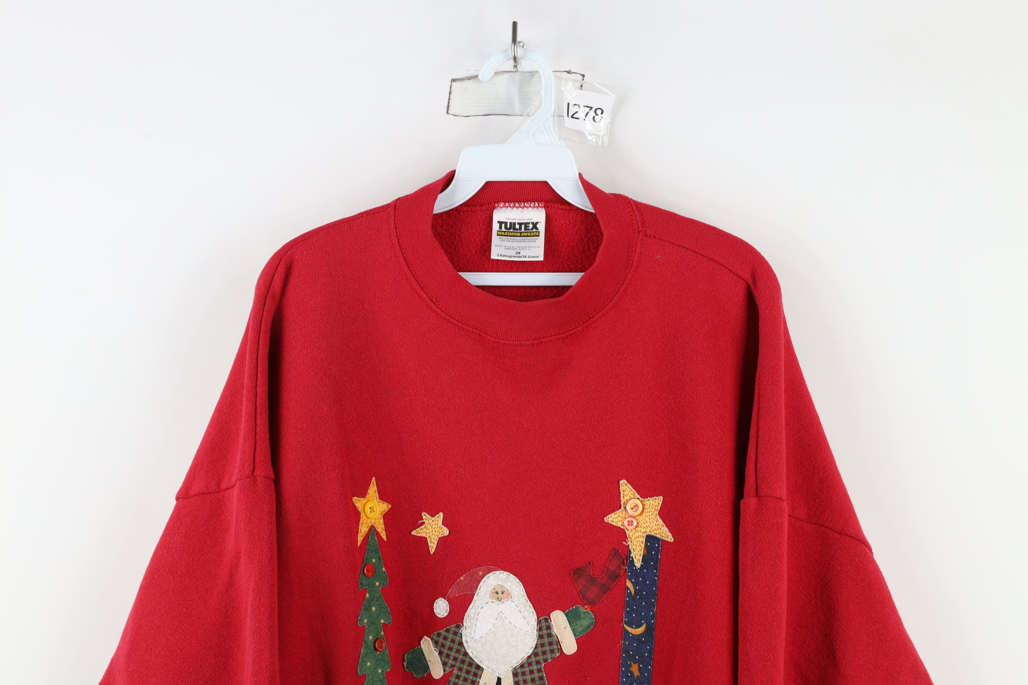 Vintage Vintage 90s Streetwear Christmas Santa Claus Sweatshirt USA Size 3XL / US 20-22 - 2 Thumbnail