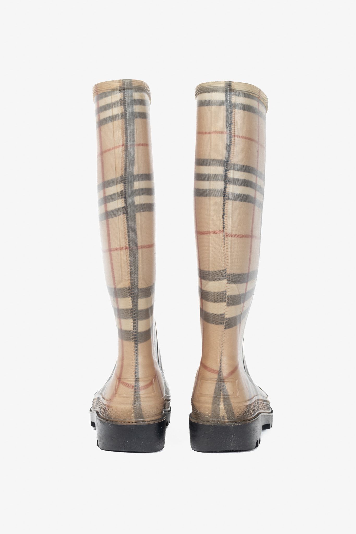 Burberry Burberry Haymarket Tall Rubber Rain Boots Size US 7.5 / IT 37.5 - 3 Thumbnail