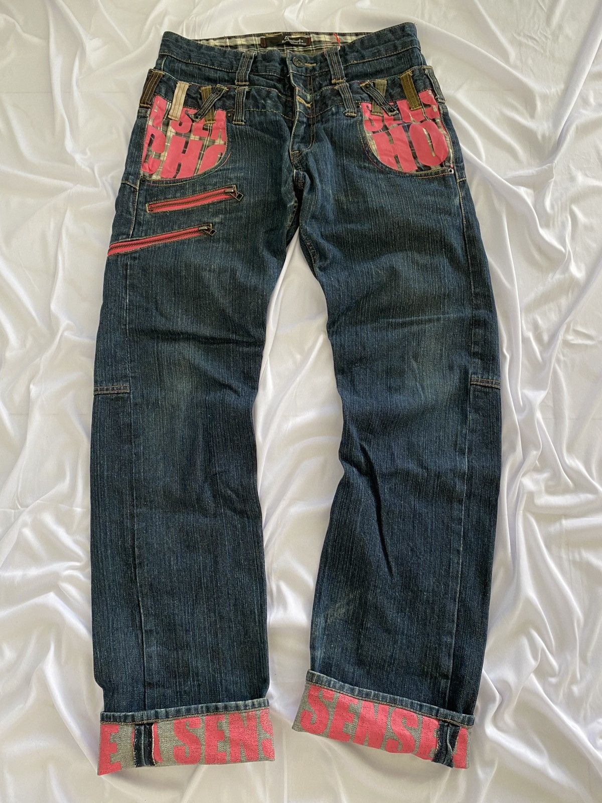 Japanese Brand × Le Grande Bleu (L.G.B.) double waist dominate jeans pant grunge style y2k Size US 31 - 2 Thumbnail