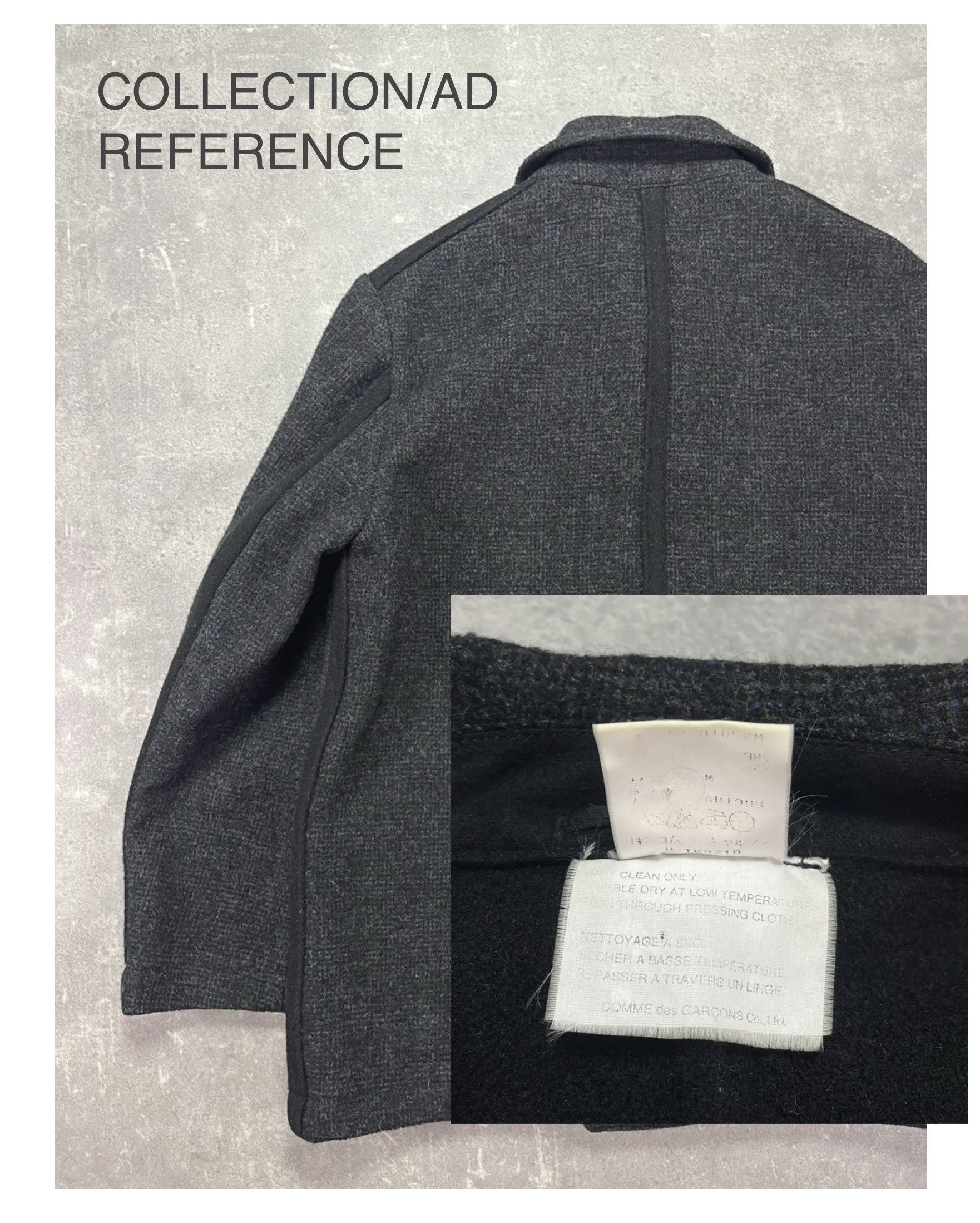 Comme des Garcons Homme Plus AW1998 Back Detail Wool Overcoat Coat Size US M / EU 48-50 / 2 - 4 Thumbnail