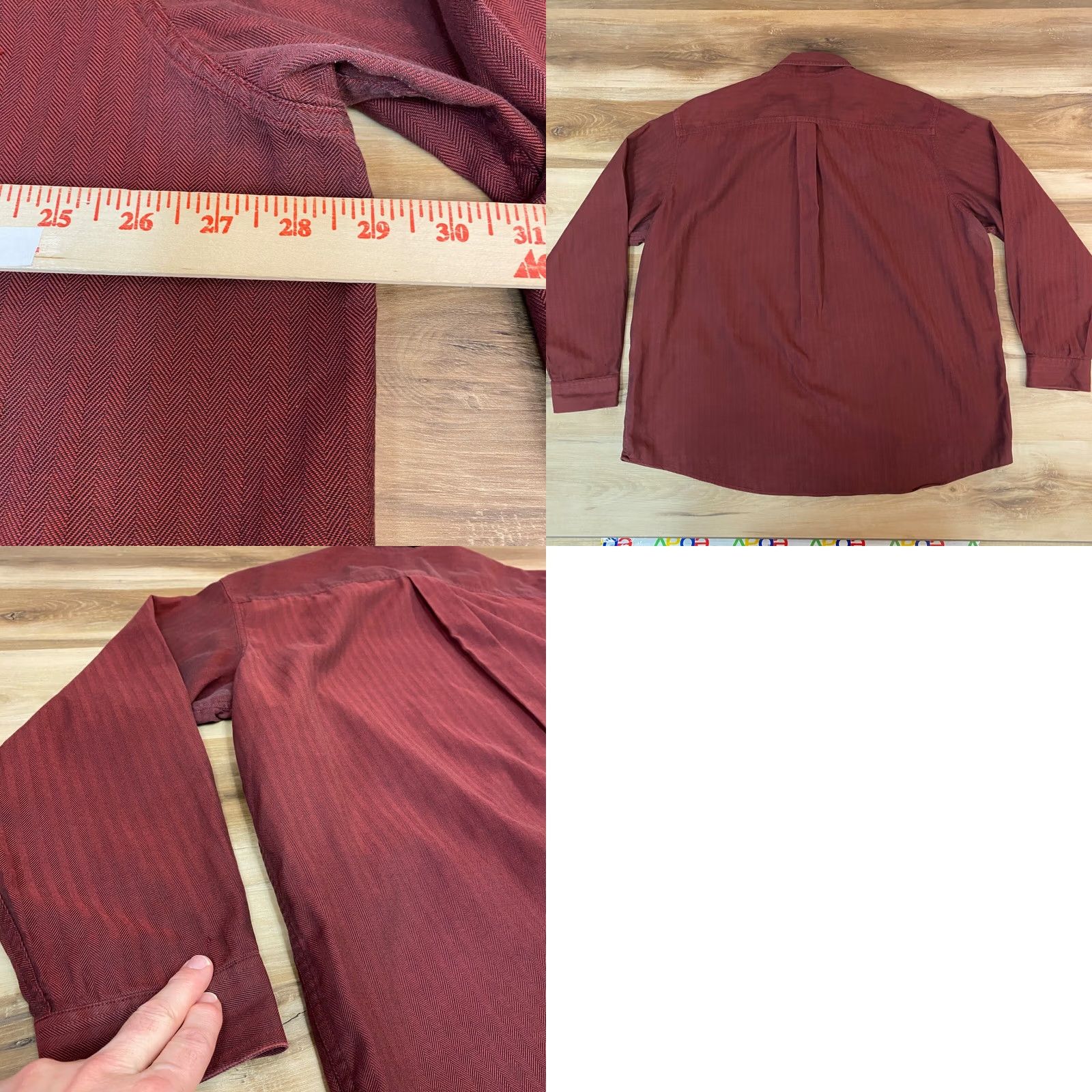 Vintage LL Bean Shirt Mens XXL Red Herringbone Kennebunk Button-Down Size US XXL / EU 58 / 5 - 8 Thumbnail