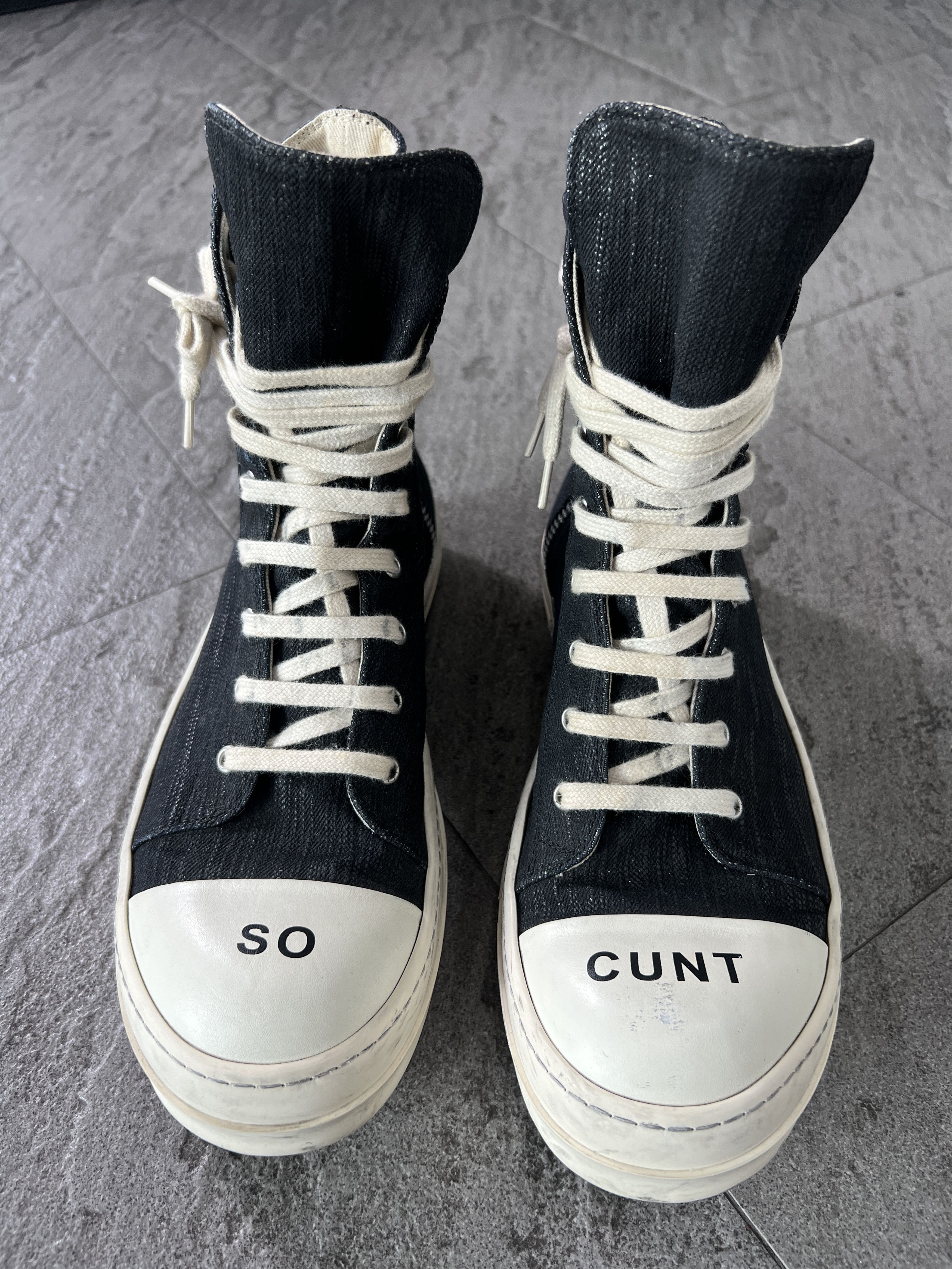 Rick Owens Drkshdw Rick Owens DRKSHDW “SO CUNT” Ramones High EU42 Size US 9 / EU 42 - 2 Thumbnail
