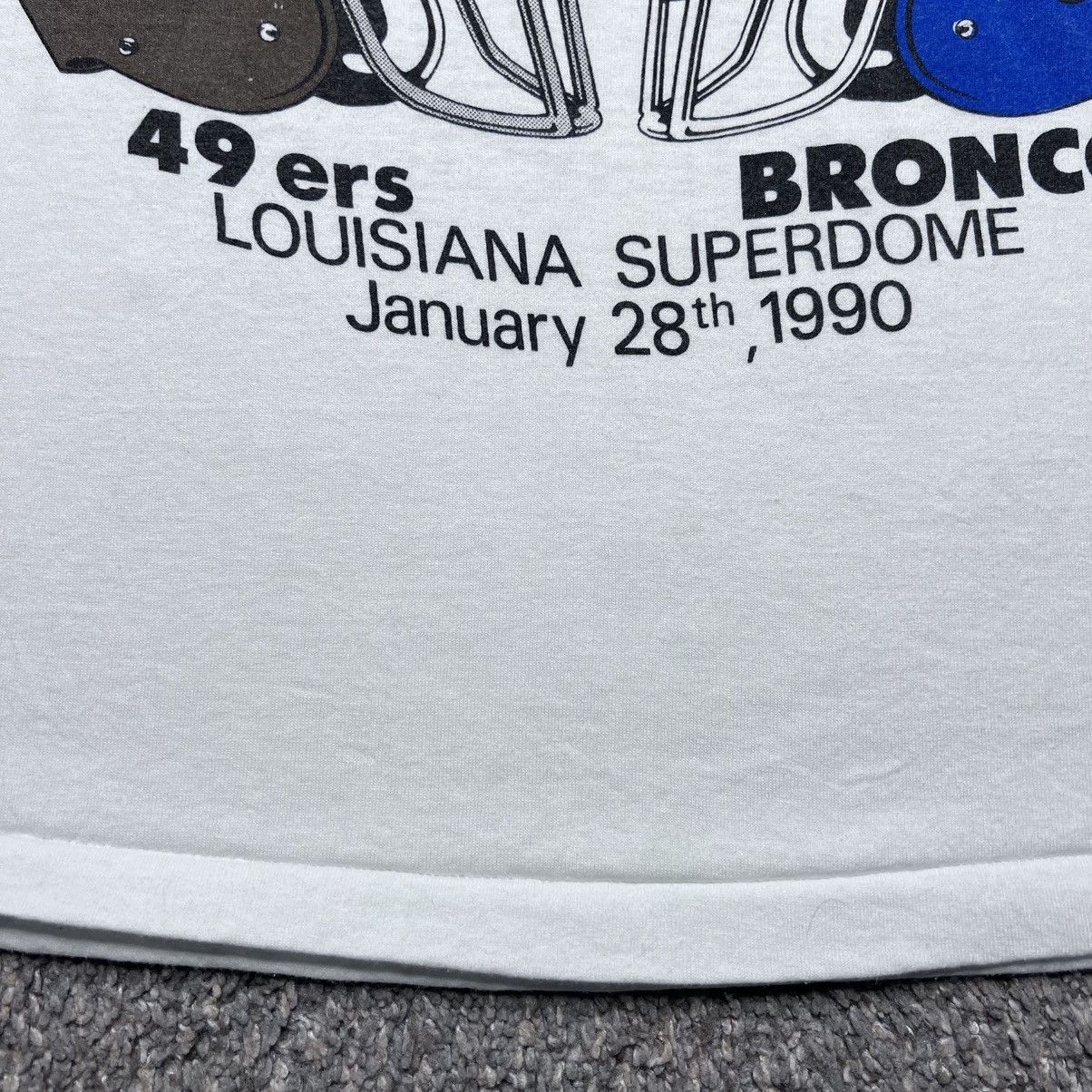 NFL Vtg 1990 NFL Super Bowl 49ers Broncos Championship T-Shirt Size US L / EU 52-54 / 3 - 9 Thumbnail