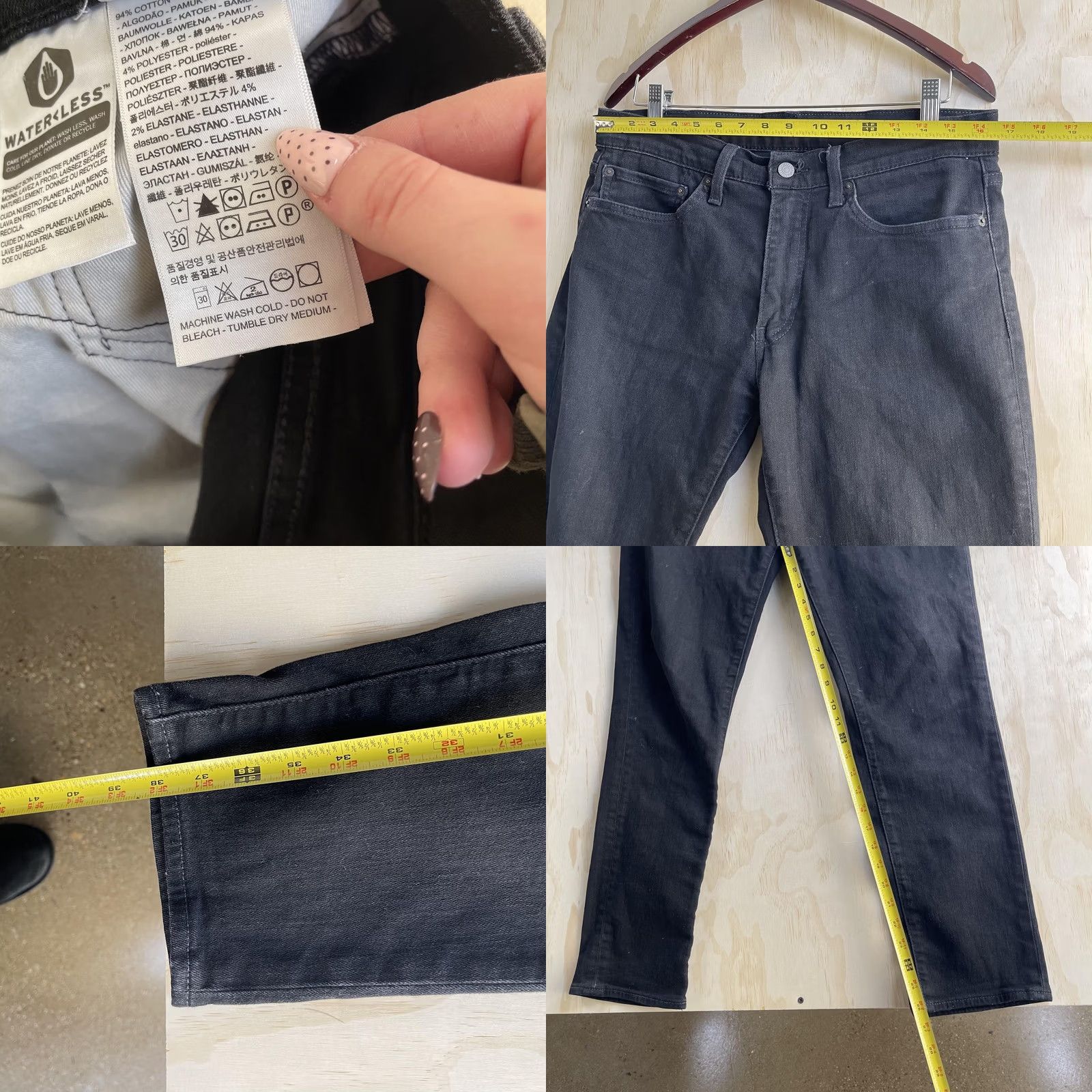 Levi's Levi's 511 Jeans Mens 34x30 Black Dark Wash Denim Slim Tapered Stretch Casual Size US 34 / EU 50 - 8 Thumbnail