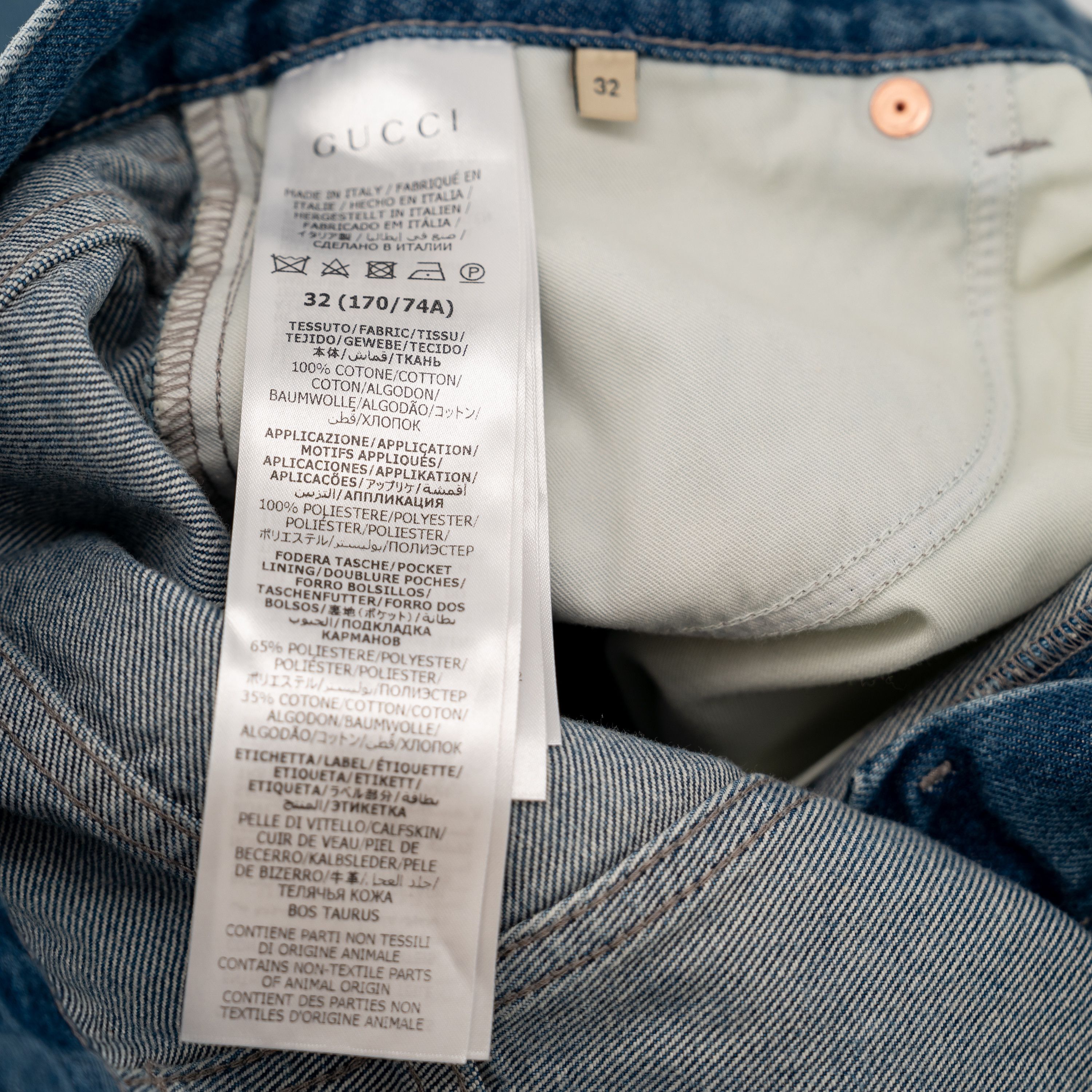 Gucci 32 - Gucci Washed Organic Denim Pant with Koala Patch Jeans Size US 32 / EU 48 - 11 Thumbnail