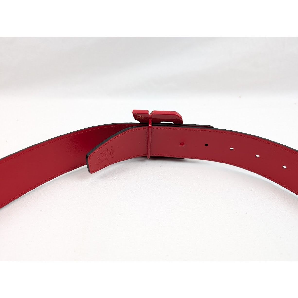 Christian Louboutin o1rshd1 Size: 100 / Calf Happy Rui CL Logo Belt in Loubi Size 38 - 13 Thumbnail