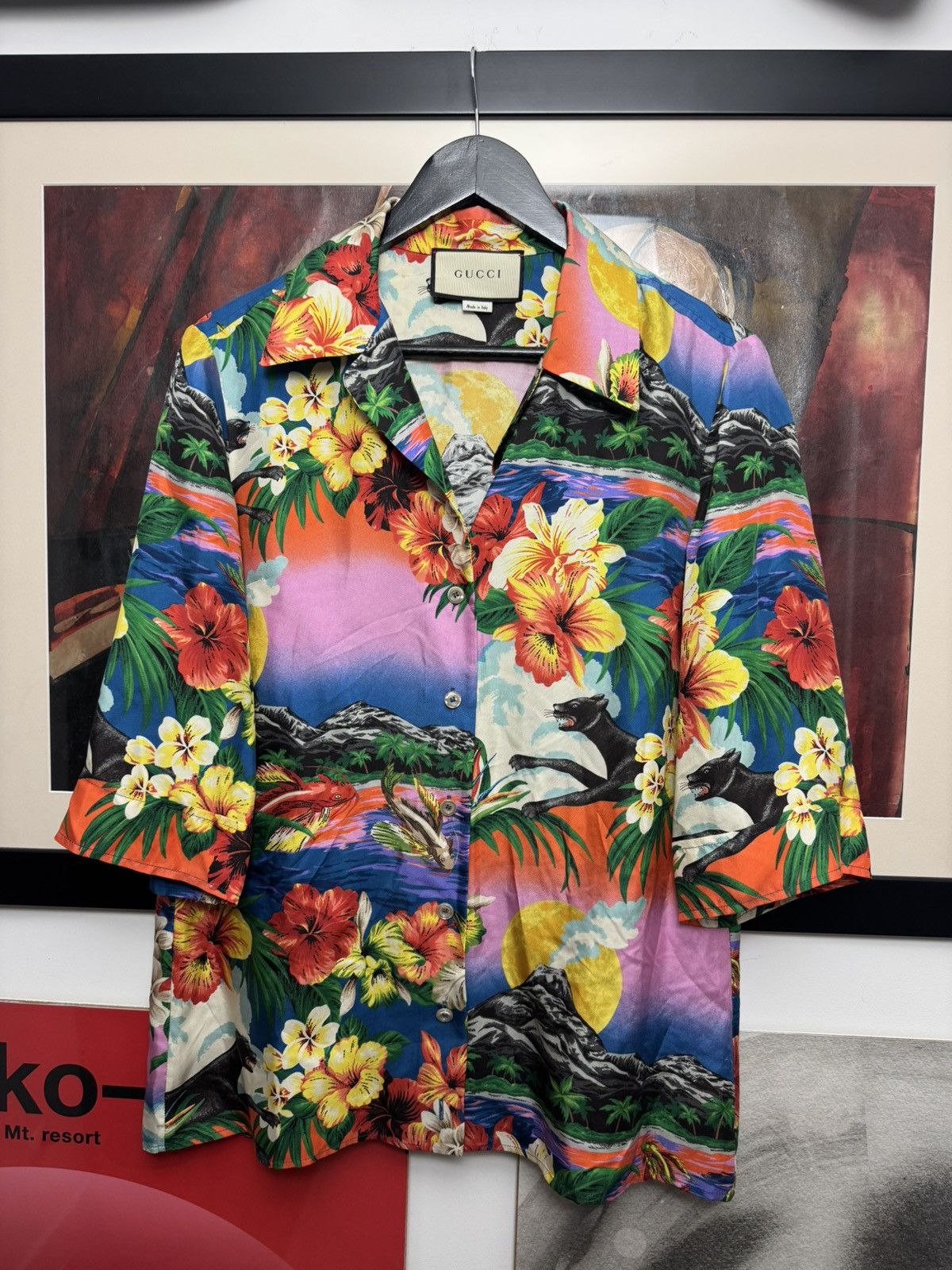 Gucci Gucci Designer Button Up Hawaian Silk Fullprint Shirt Rare Size M / US 6-8 / IT 42-44 - 1 Thumbnail