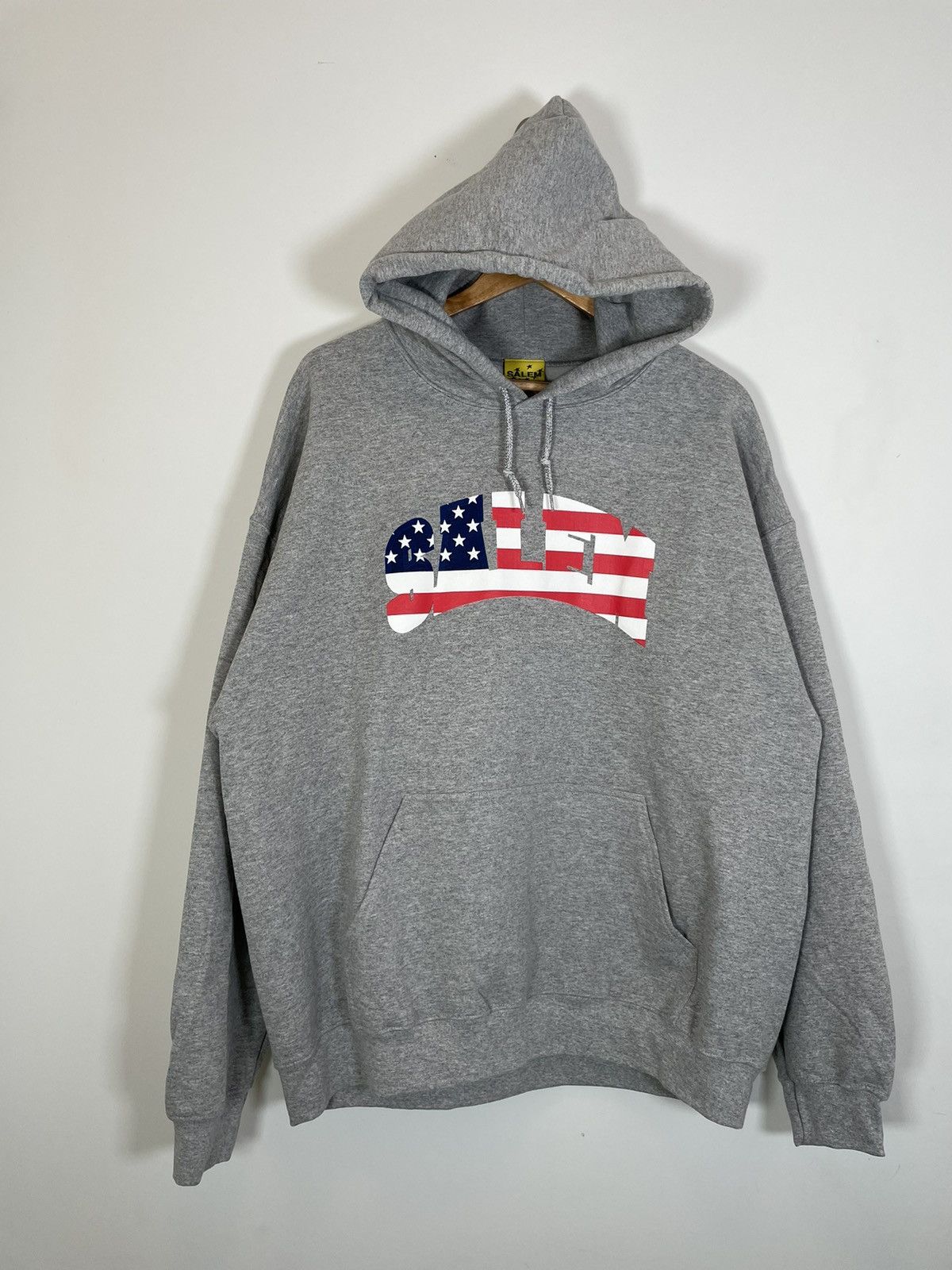 Yung Lean Salem American Flag Hoodie Grey XL S4lem | Grailed