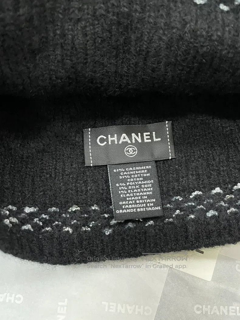 Chanel Chanel 26C new black cashmere knitted cold hat Size ONE SIZE - 4 Thumbnail