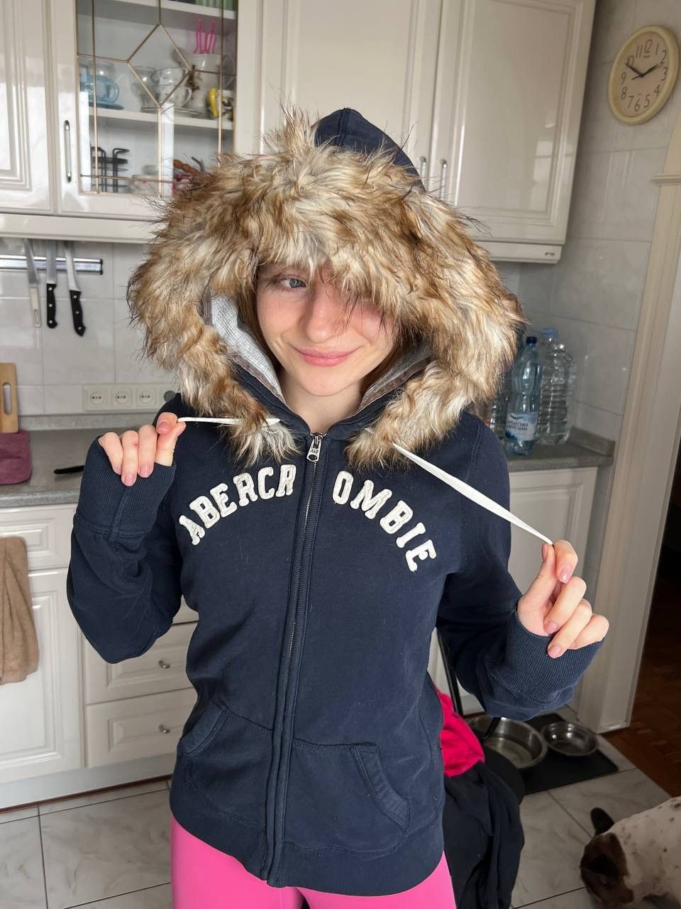 Abercrombie & Fitch Y2K Abercrombie & Fitch Faux Fuzzy Fur Hoodie Lgb Style Size L / US 10 / IT 46 - 1 Thumbnail