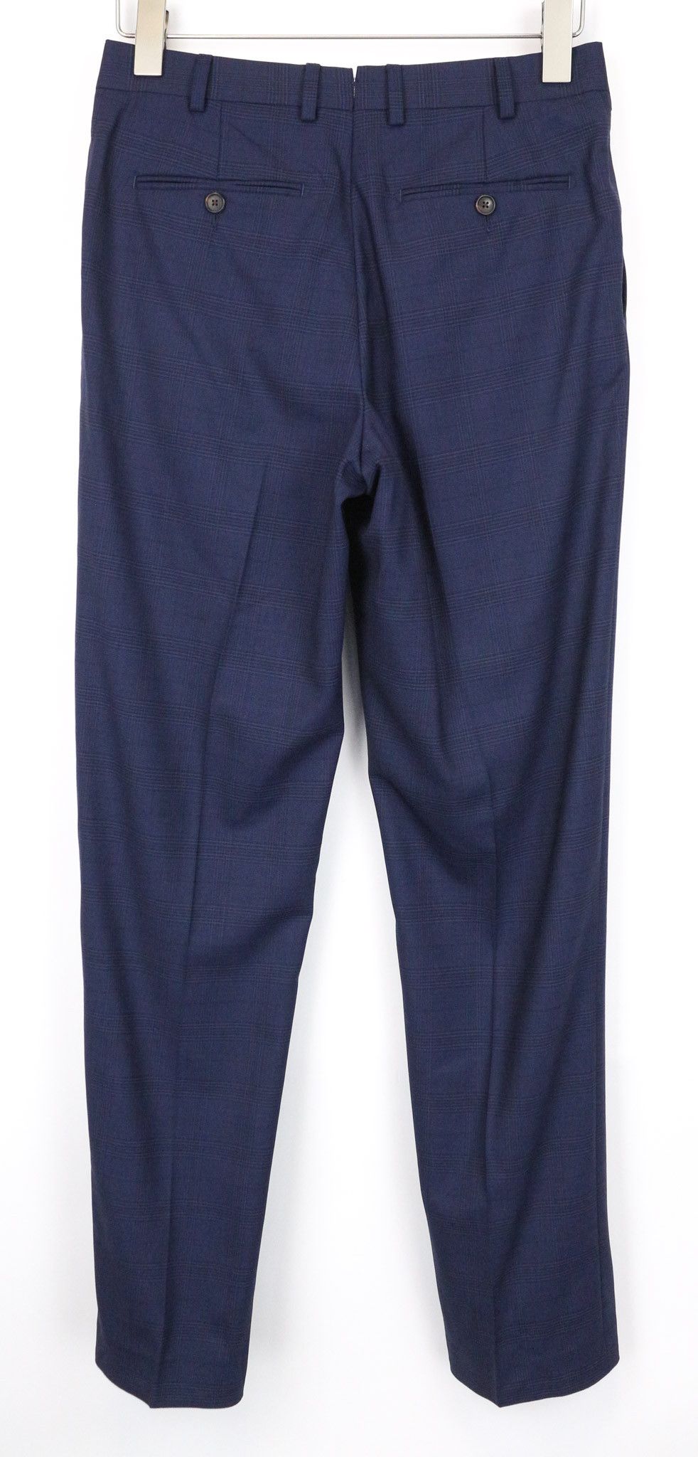 Suitsupply EU44 Blue Checked Pleated Formal Trousers 74726 Size US 28 / EU 44 - 2 Thumbnail