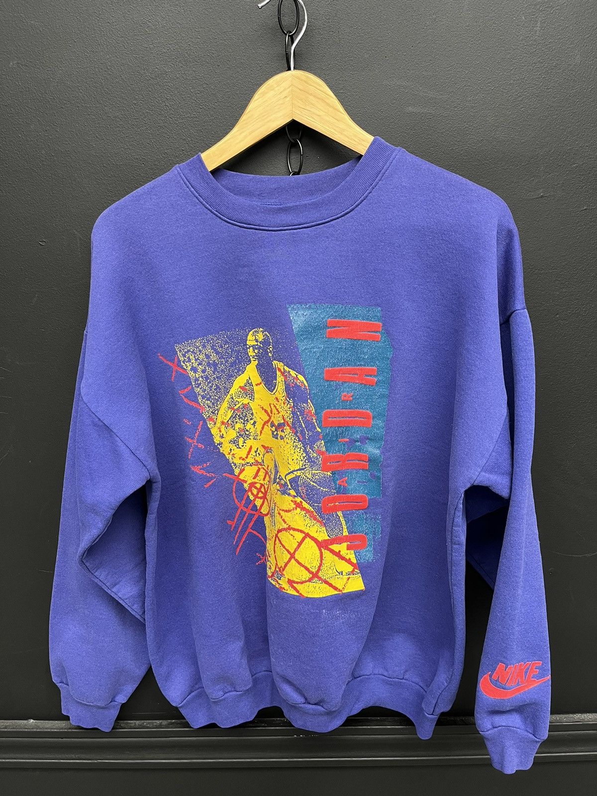 image of 90’S Michael Jordan Nike Crewneck in Purple, Men's (Size Large)