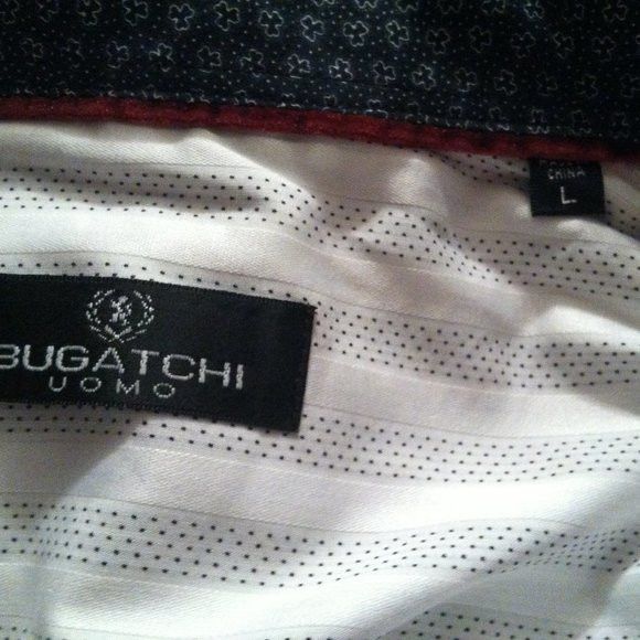 BUGATCHI BUGATCHI MENS WHITE 100%COTTON CASUAL SHIRT SIZE: L Size US L / EU 52-54 / 3 - 12 Thumbnail