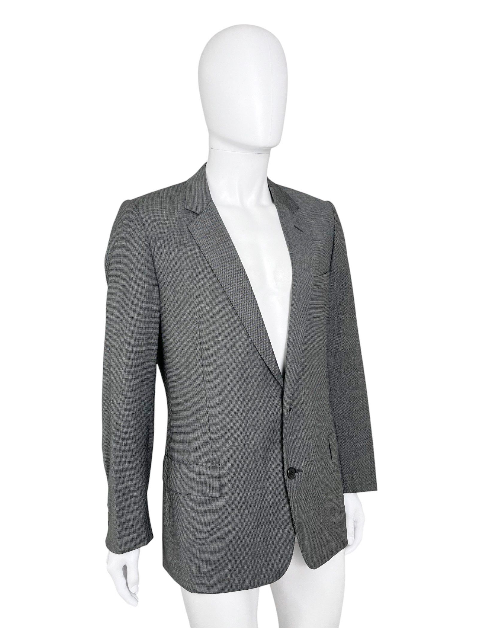 Dior by Kris Van Assche F/W 2008 Grey Wool Blazer Size 52R - 2 Thumbnail