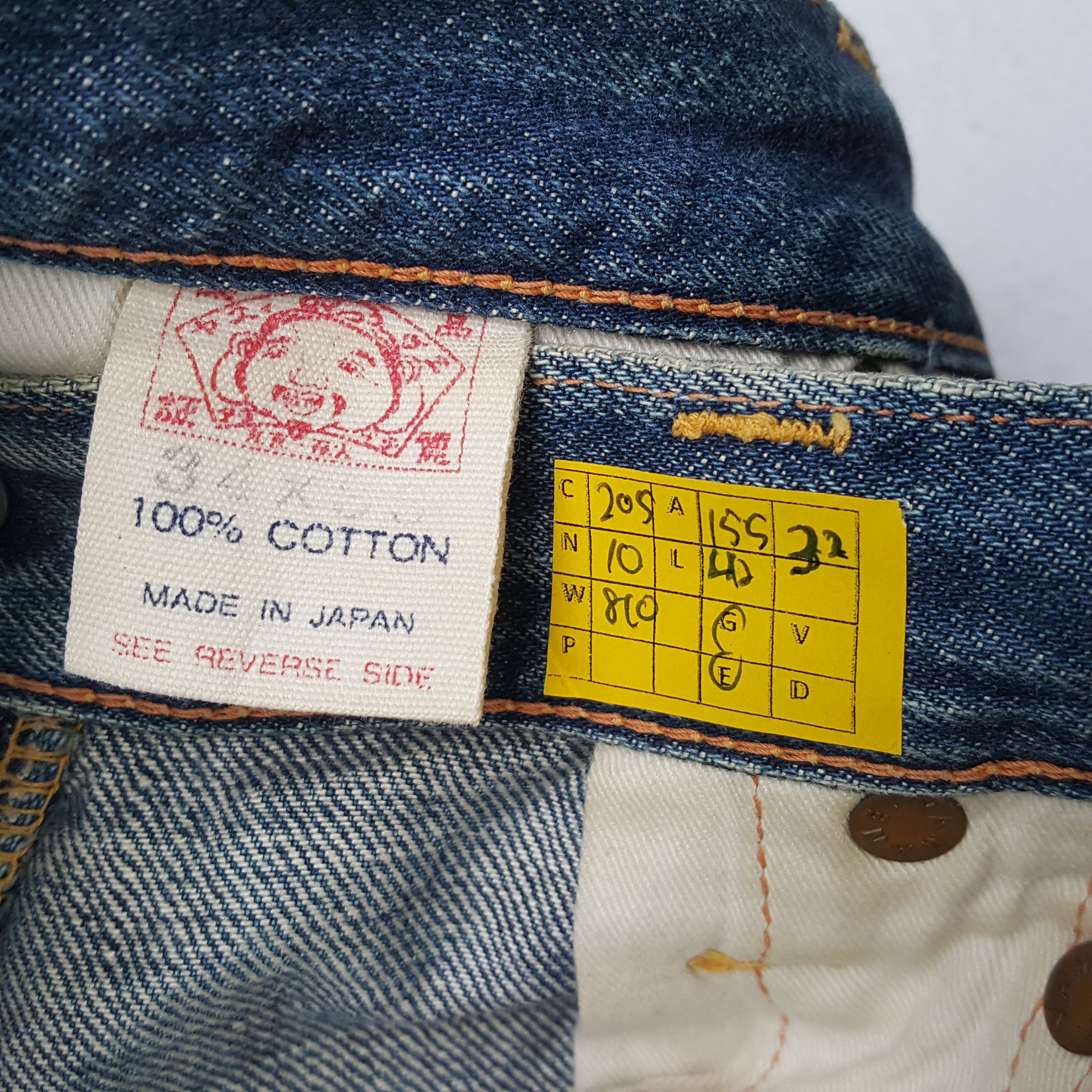 Evisu × Japanese Brand × Vintage Vintage EVISU Japanese Brand Daicock Custom Distressed Jeans Size US 31 - 14 Thumbnail