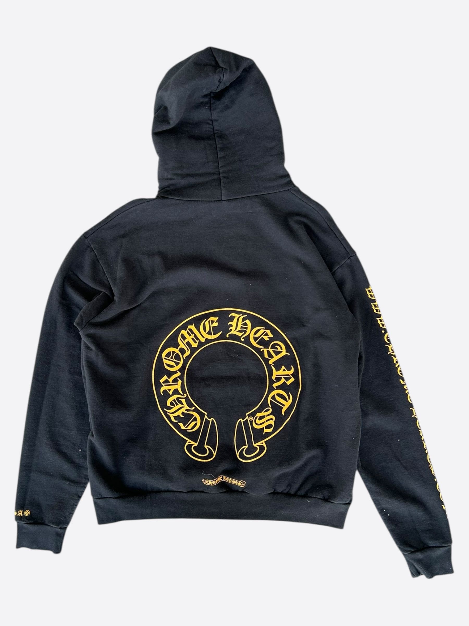 Black Yellow Online Exclusive Horseshoe Logo Hoodie