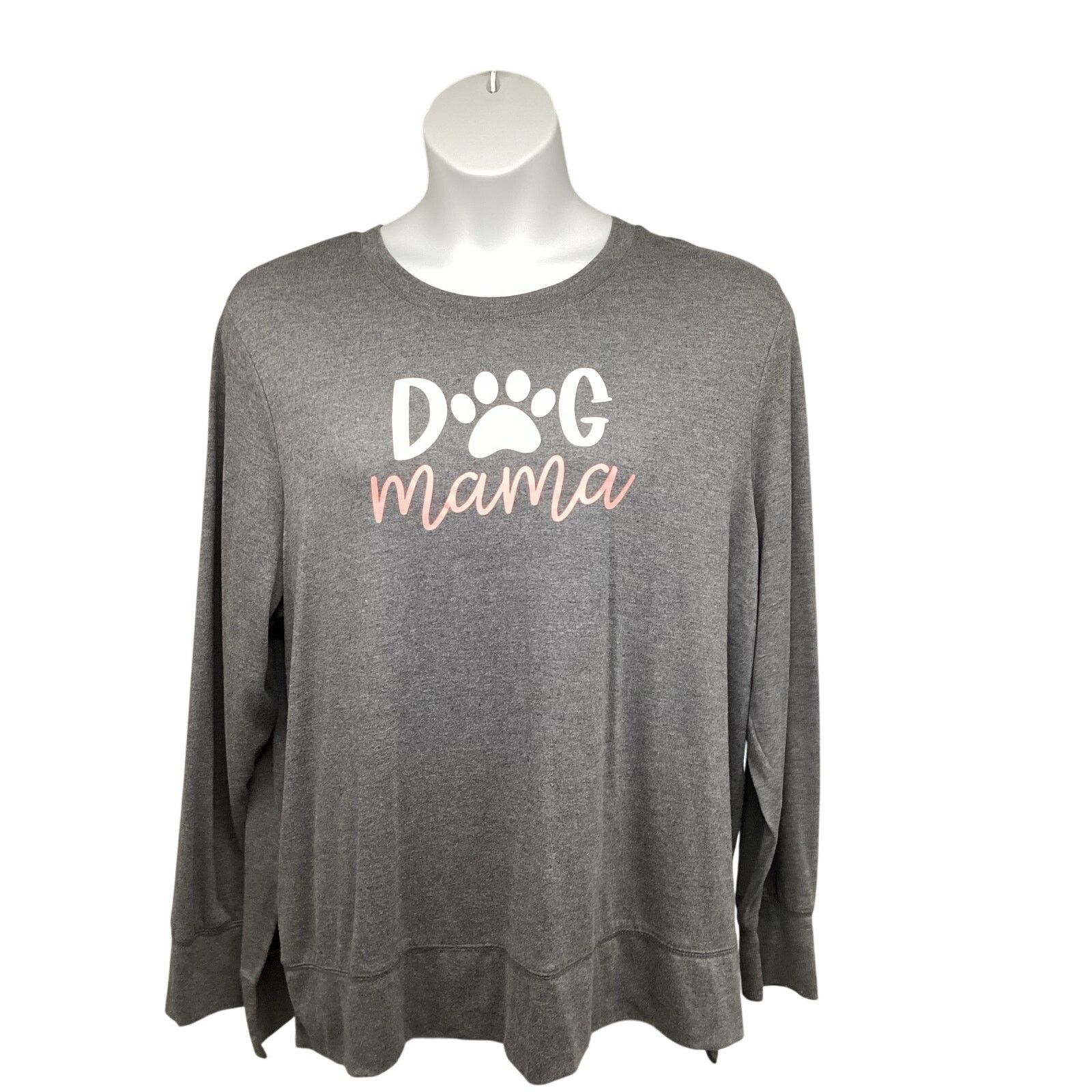 Vintage Positivitees Blue Pullover Sweatshirt 3XL Plus 22 Dog Mama Size 3XL / US 20-22 - 1 Thumbnail