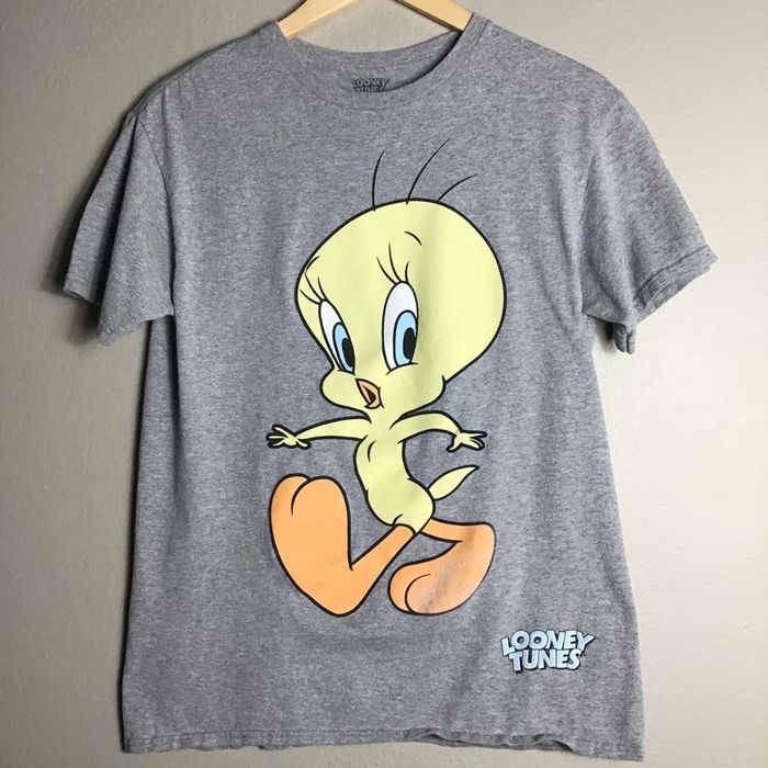 Streetwear Y2K Looney Toons Tweety Bugs Bunny Daffy Duck M Grey T Shirt ...