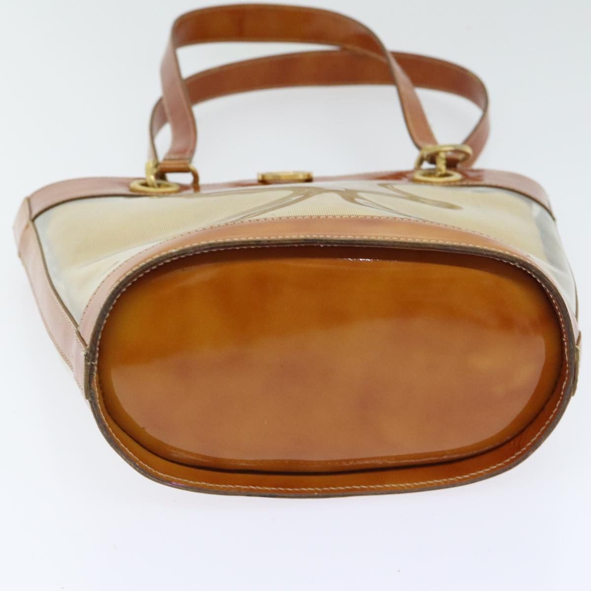Salvatore Ferragamo Salvatore Ferragamo Gancini Shoulder Bag Vinyl Beige Orange Size ONE SIZE - 5 Thumbnail