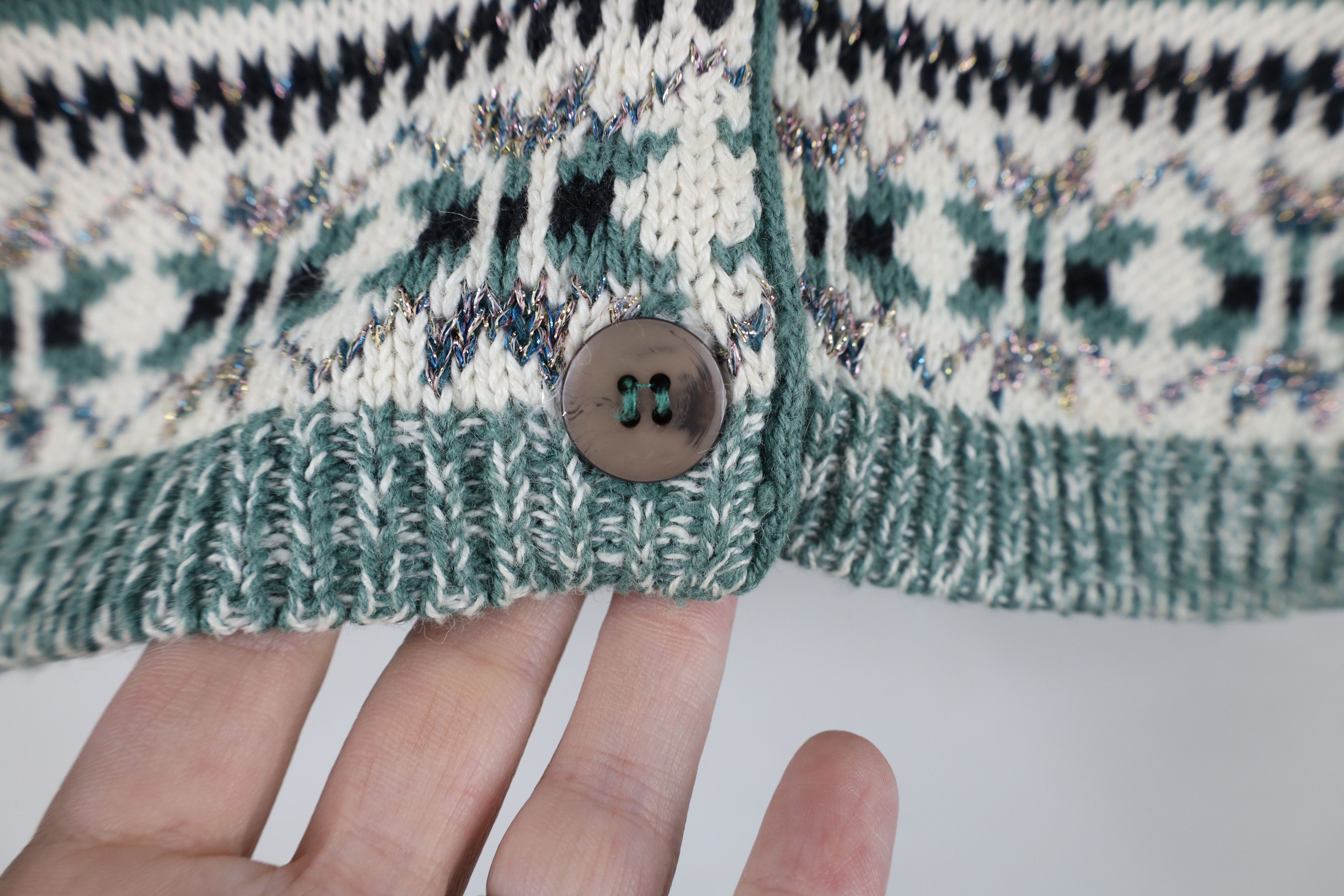 Vintage Vintage 90s Streetwear Metallic Knit Cardigan Sweater Vest Size M / US 6-8 / IT 42-44 - 5 Thumbnail