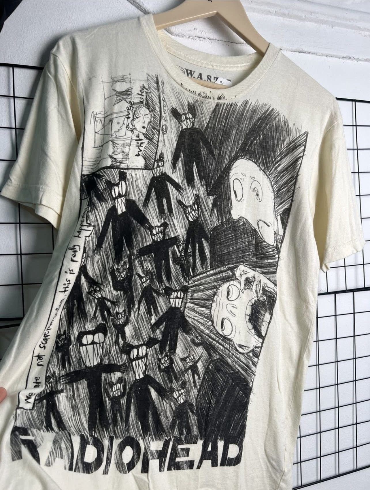 Band Tees Vintage Radiohead W.A.S.T.E Scribble Graphic Tee Size S Size US S / EU 44-46 / 1 - 2 Thumbnail