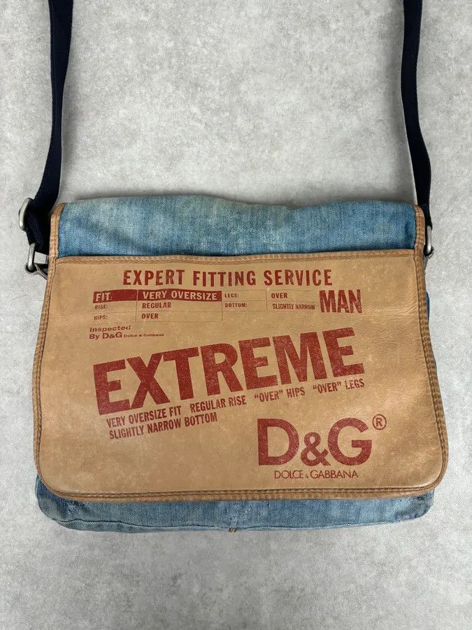 Dolce & Gabbana 2000s Dolce & Gabbana Blue Denim Extreme Shoulder Bag Size ONE SIZE - 4 Thumbnail