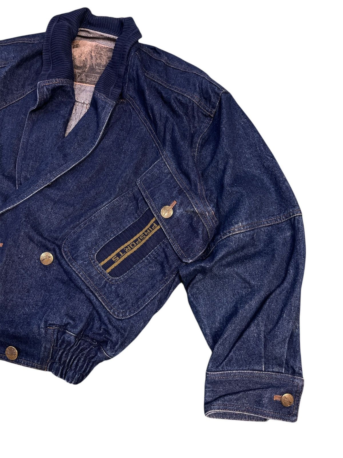 Japanese Brand Pia Sport Vintage Denim Bomber Jacket 90s Inspired IS Size US L / EU 52-54 / 3 - 4 Thumbnail