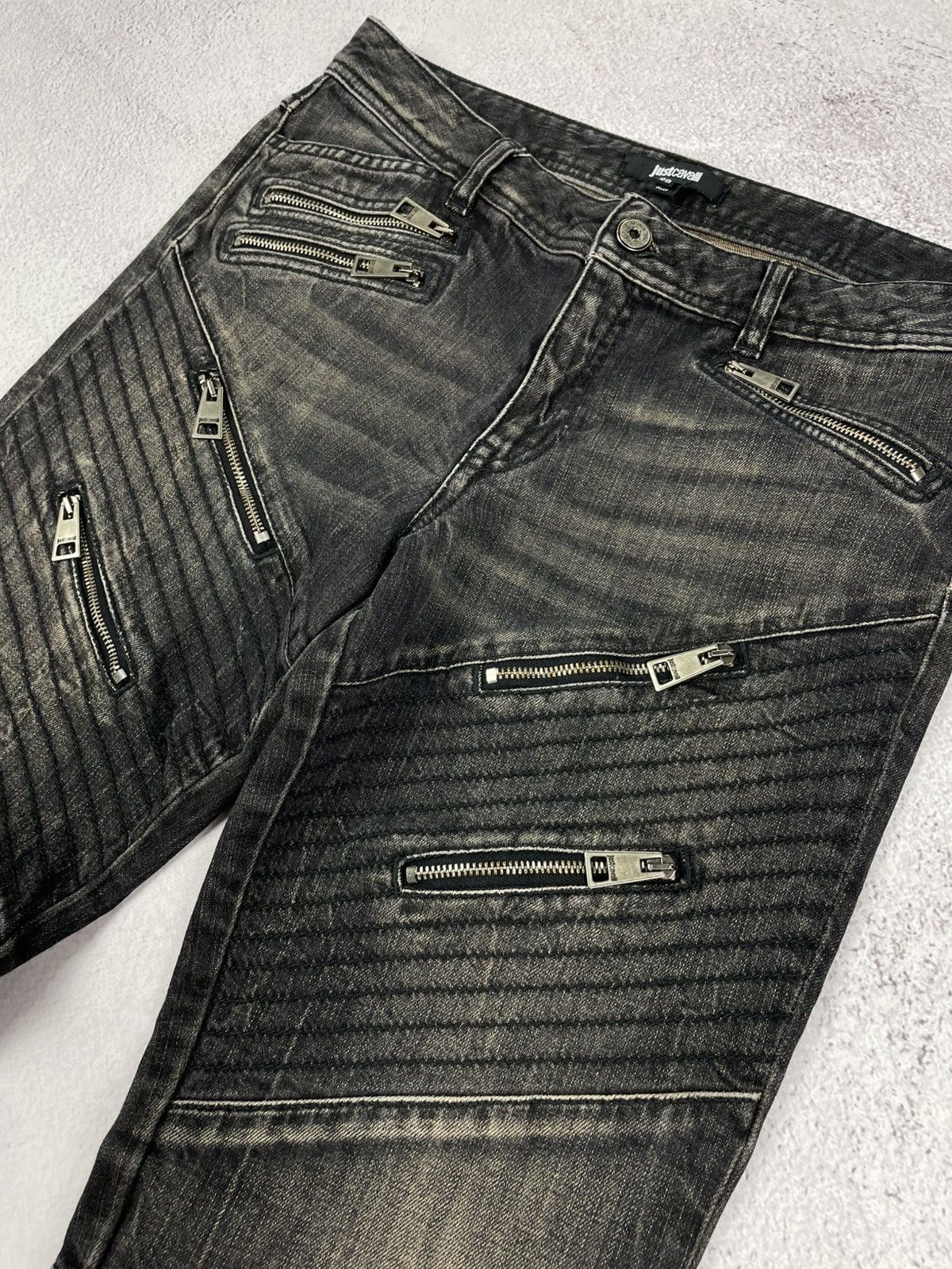 Jean × Just Cavalli × Roberto Cavalli Just Cavalli Jeans Y2K Denim Pants Biker style Size 28 Size 28" / US 6 / IT 42 - 7 Thumbnail
