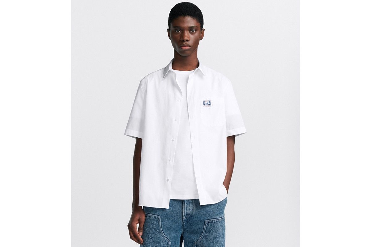 Dior o1bcso1str0226 Charm Short-Sleeved Shirt in White Size US M / EU 48-50 / 2 - 4 Thumbnail