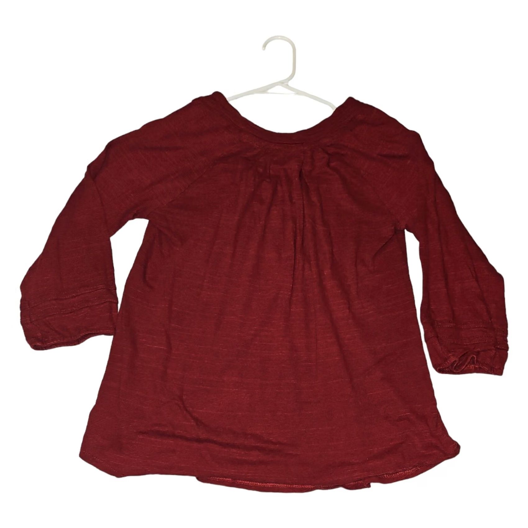Lucky Brand Lucky Brand Blouse M Juniors 3/4 Sleeve Boat Neck Red Cotton Viscose Casual Preppy 90s Womens Size M / US 6-8 / IT 42-44 - 5 Thumbnail