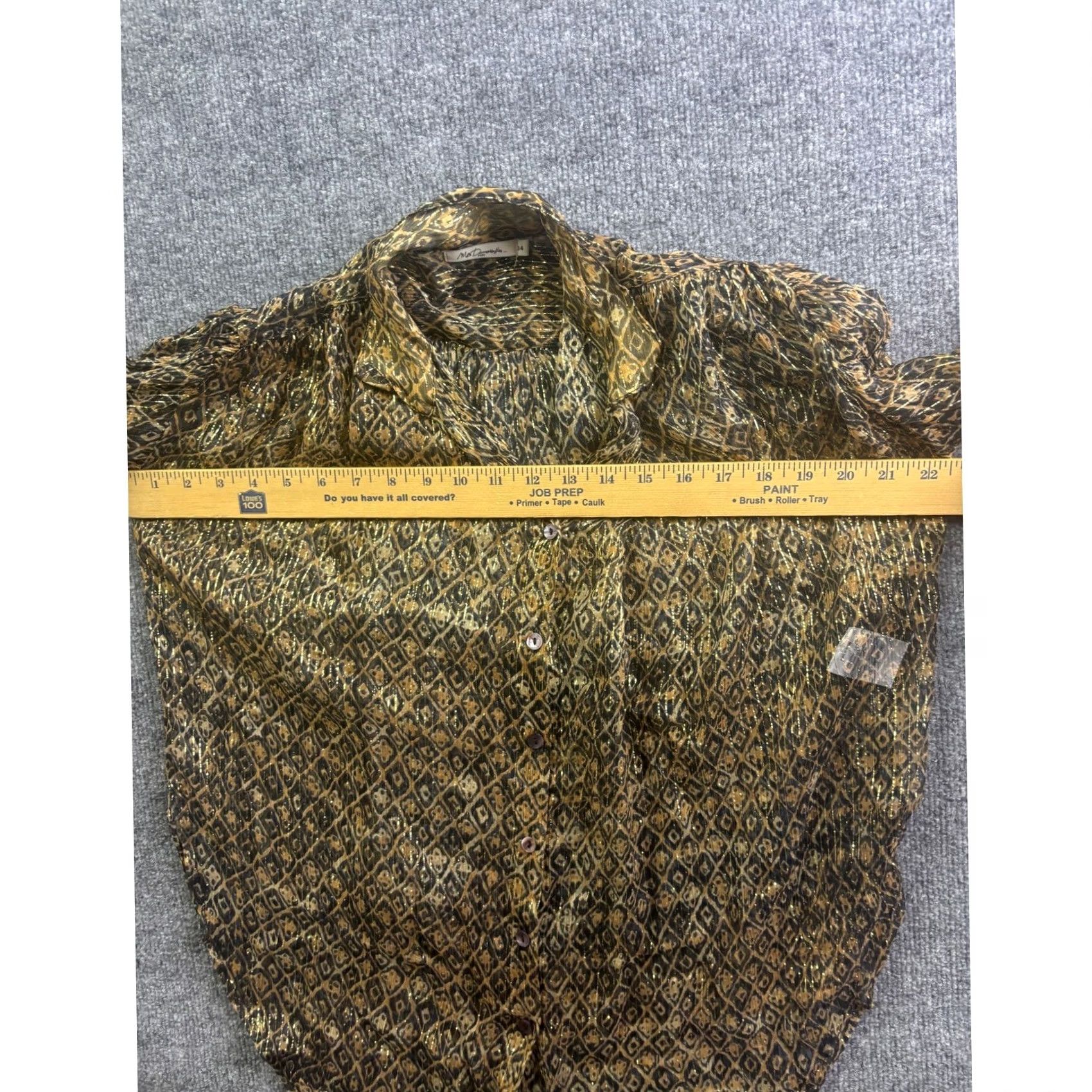 Mes Demoiselles Mes Demoiselles Romuald Shirt Womens 34 Gold Black Lurex Animal Print Button-Up Casual Bohemian 90s (no) Size XXS / US 00 / IT 34 - 4 Thumbnail