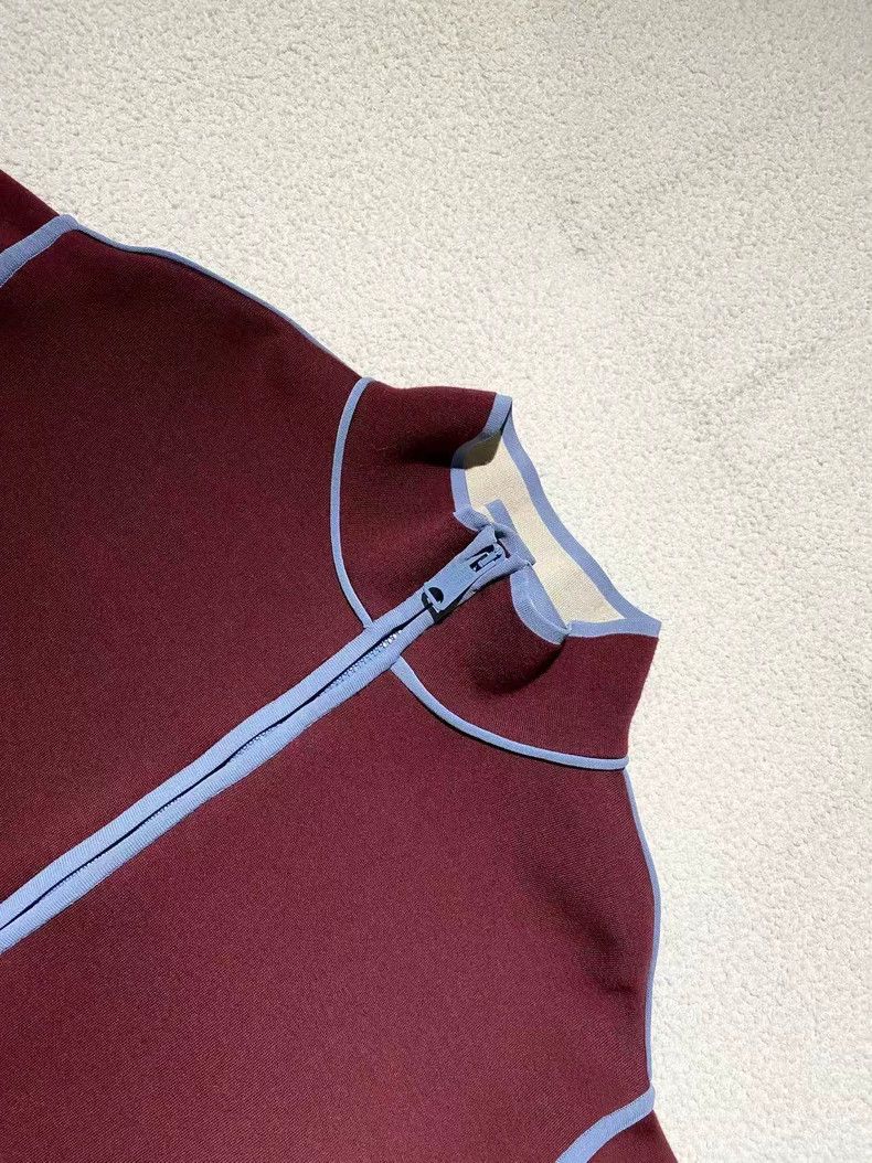 Louis Vuitton Louis Vuitton Nylon/sheep wool wine contrast zip-up sweats Size US S / EU 44-46 / 1 - 4 Thumbnail