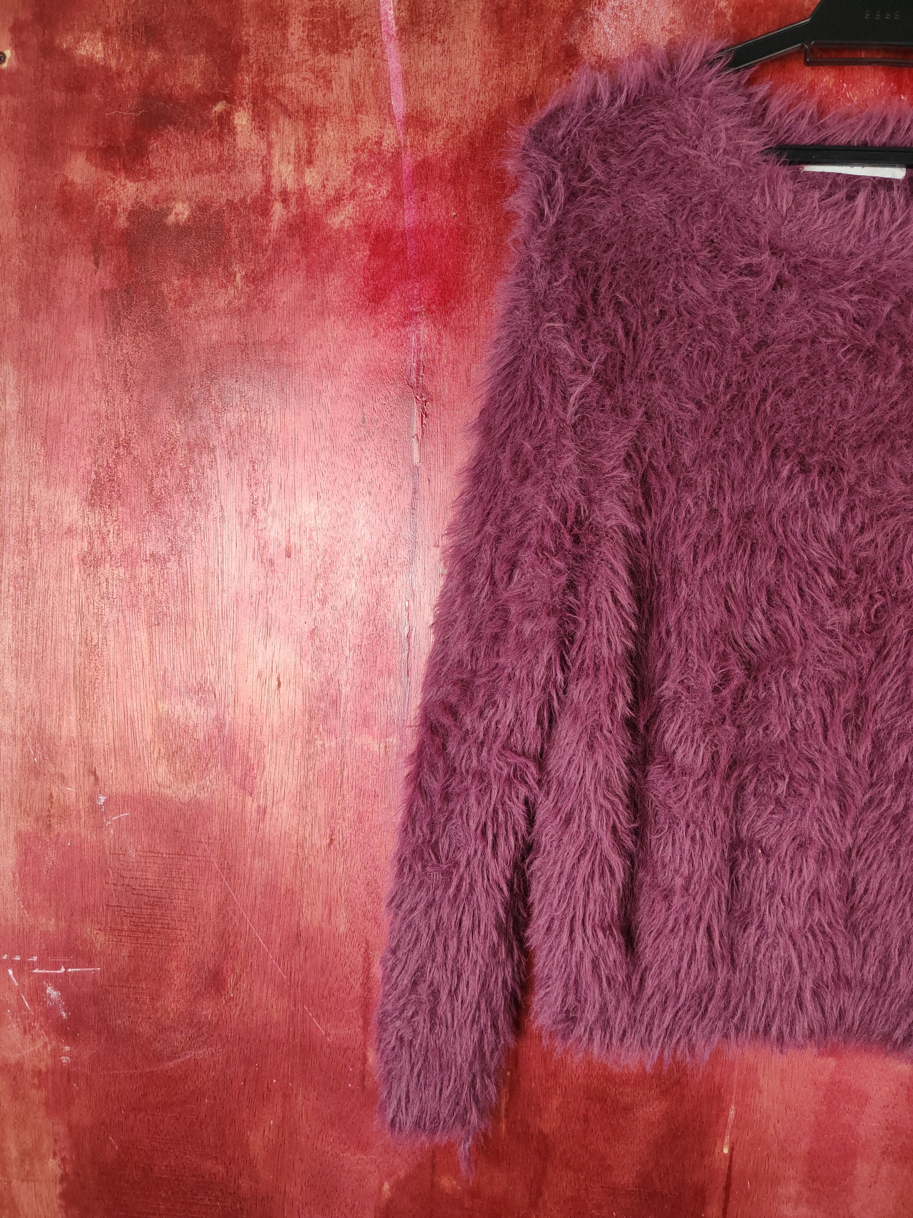 Japanese Brand × Vintage Artists Design 💥 KBF Dark Purple Fur Mohair Knitwear Size L / US 10 / IT 46 - 3 Thumbnail