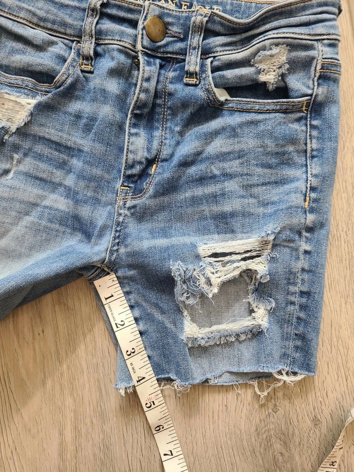 Designer American Eagle Cut Off Shorts Size 2 High Rise Jegging Size 26" / US 2 / IT 38 - 6 Thumbnail