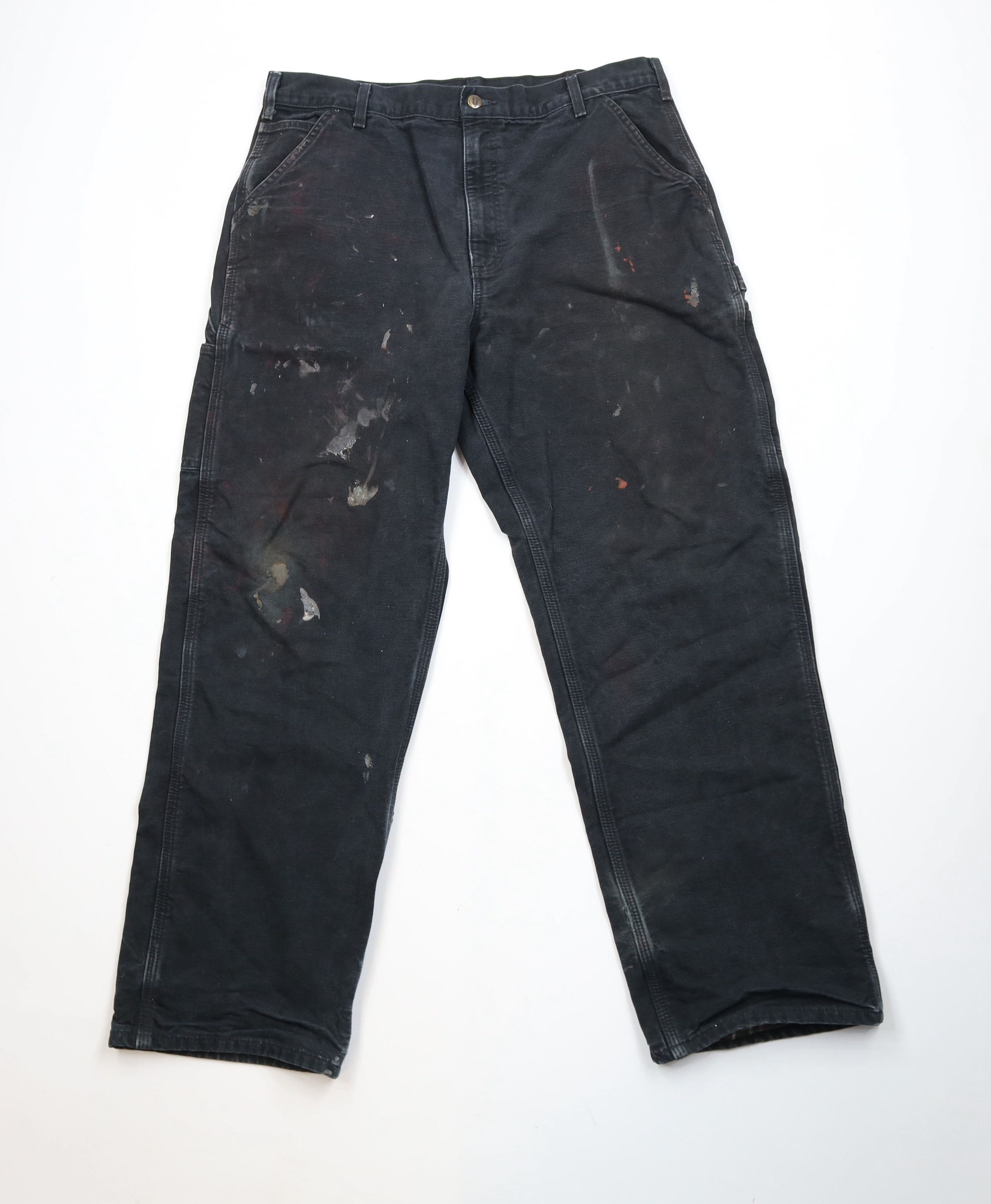 Carhartt Vintage 90s Carhartt Flannel Lined Wide Leg Canvas Pants Size US 38 / EU 54 - 2 Thumbnail