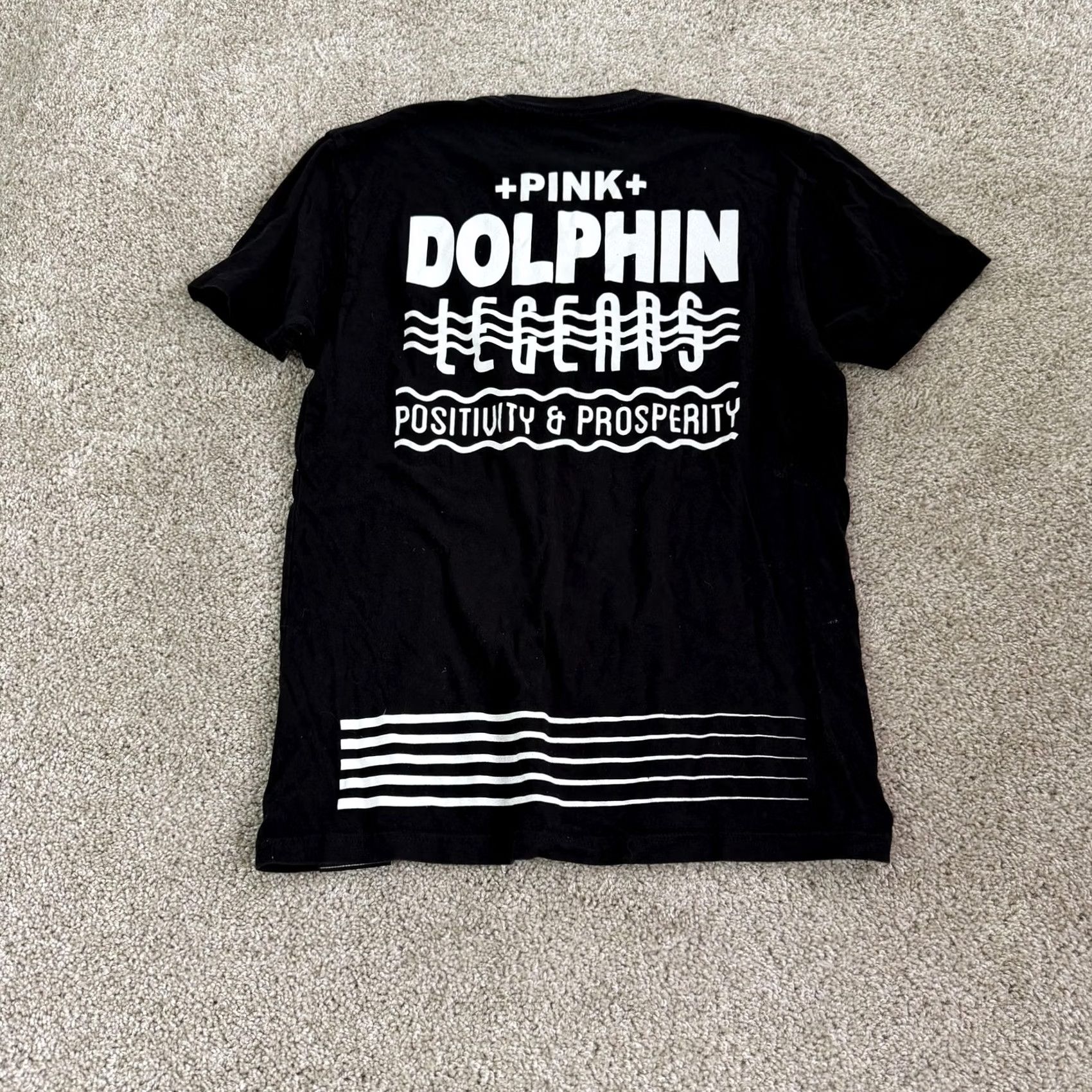 Vintage Pink Dolphin Legends Shirt Mens Medium Black Positivity & Prosperity Graphic Tee Size US M / EU 48-50 / 2 - 3 Thumbnail