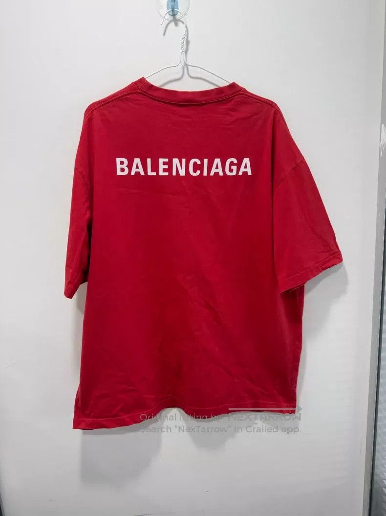 Balenciaga Balenciaga Red Letter Logo Short Sleeve, Size L Size US L / EU 52-54 / 3 - 2 Thumbnail