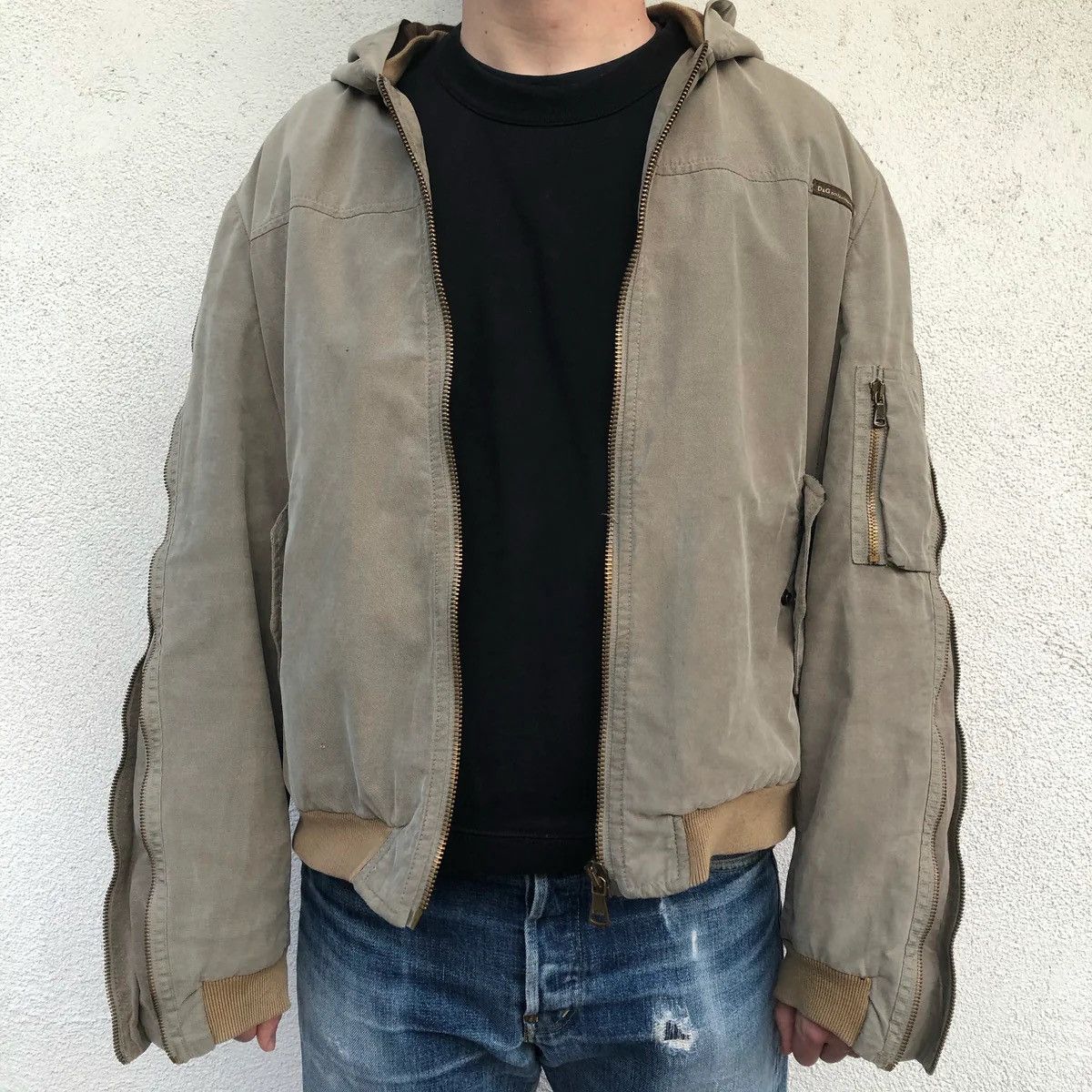 Dolce & Gabbana AW2003 Dolce & Gabbana Zip Sleeve Bomber Jacket Vintage Size US XL / EU 56 / 4 - 3 Thumbnail