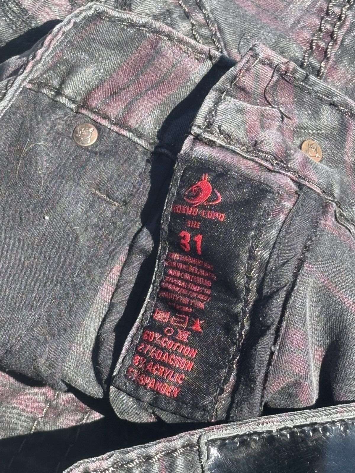 KMRii K&M Jeans Kosmo Lupo plaid flared embroidered pants Size US 30 / EU 46 - 8 Thumbnail