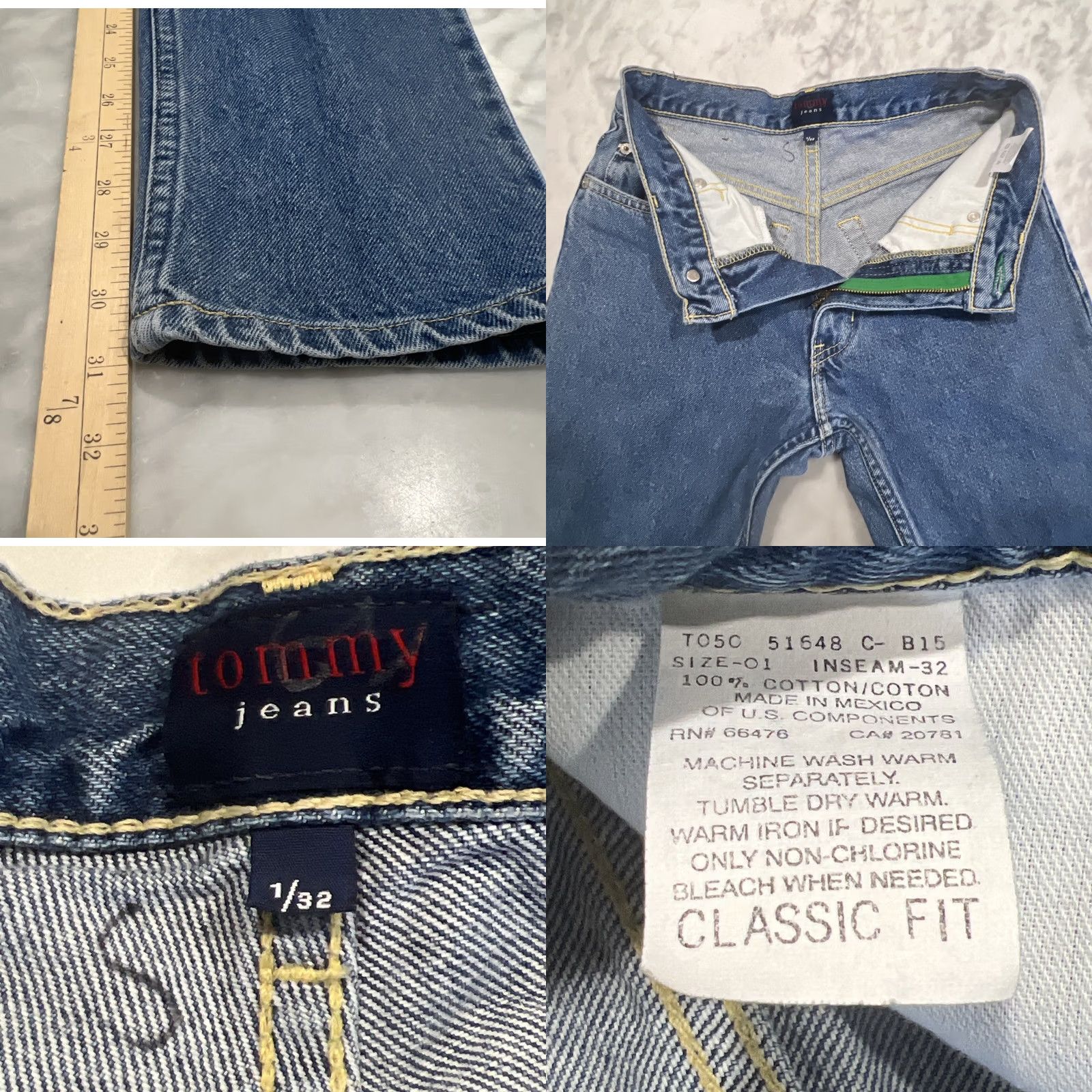 Tommy Hilfiger Vintage Tommy Hilfiger Jeans Womens 1/32 Waist 24 Inseam 31 Classic Fit Blue - 90s Style Size 42" / US 20 - 9 Thumbnail