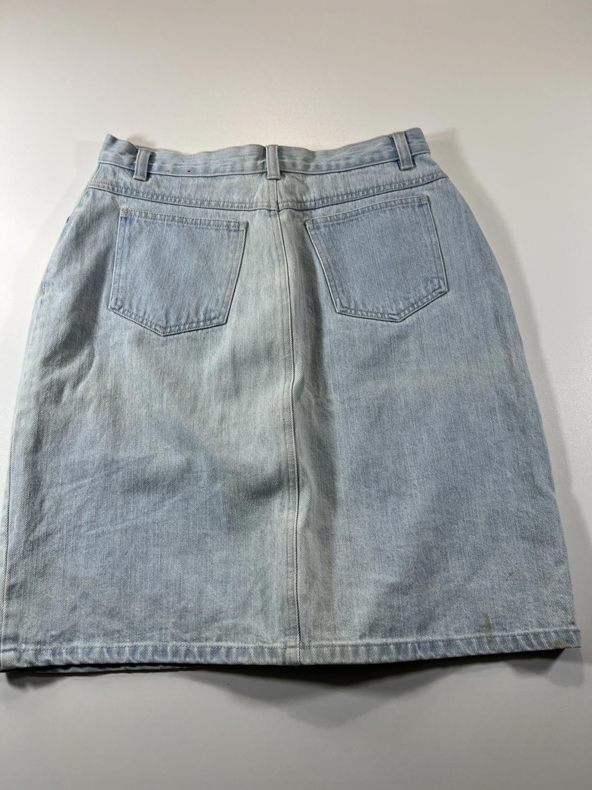 Unknown London Vintage Gloria Vanderbilt Light Blue Denim Skirt Size 34" / US 12 / IT 48 - 8 Thumbnail