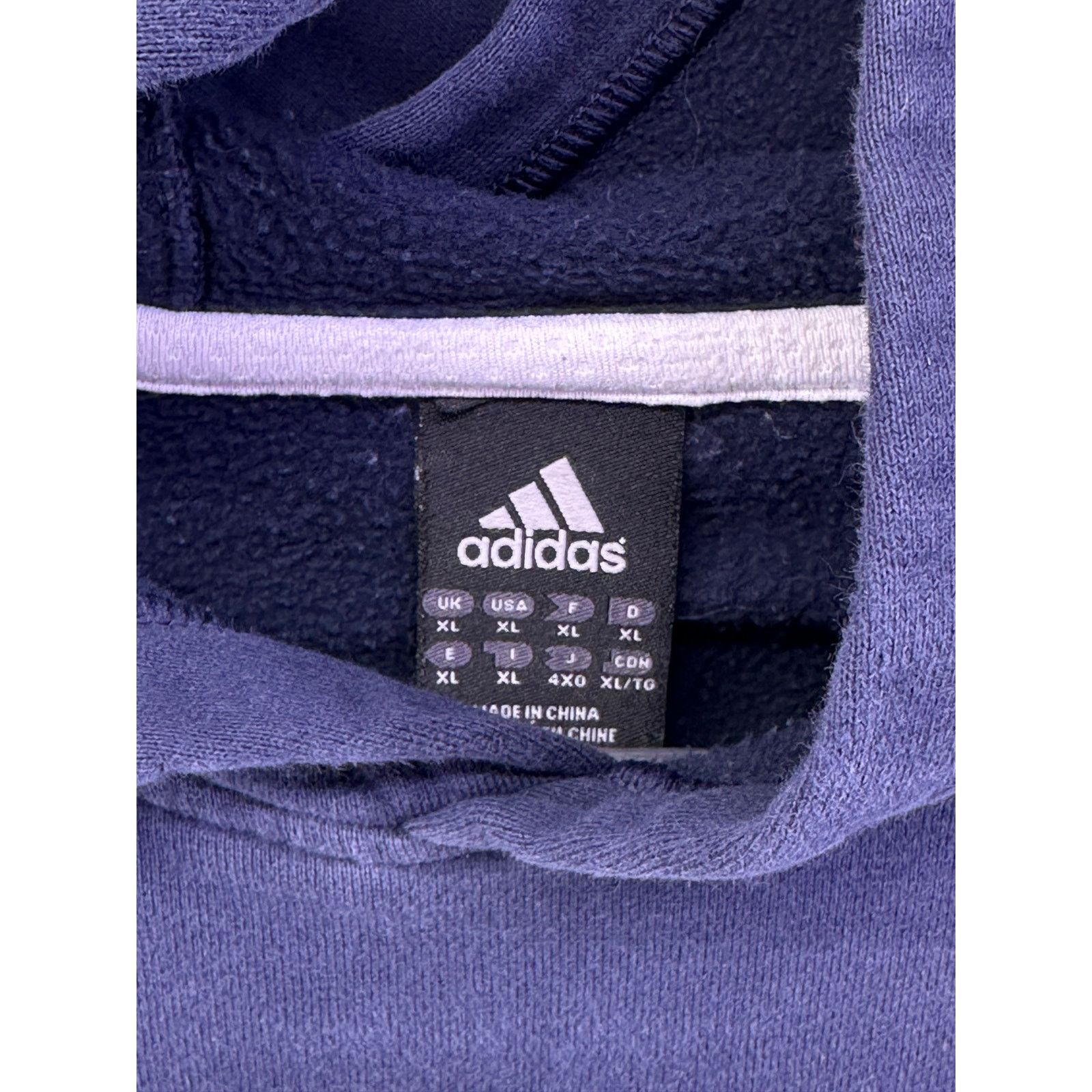 Adidas 2010 Adidas Navy Hoodie White Logo Size XL Size US XL / EU 56 / 4 - 5 Thumbnail